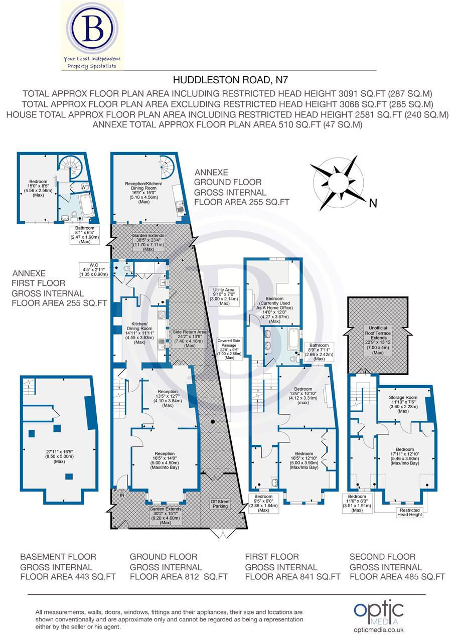 6 bed end of terrace house for sale in Huddleston Road - Property Floorplan