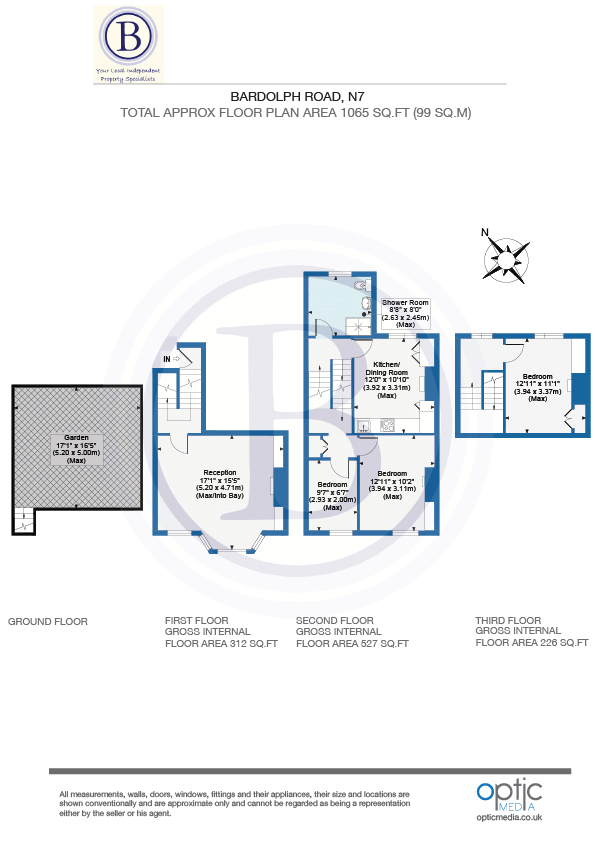 3 bed flat for sale in Bardolph Road - Property Floorplan