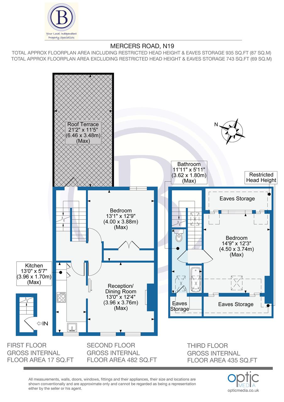 2 bed flat for sale in Mercers Road - Property Floorplan