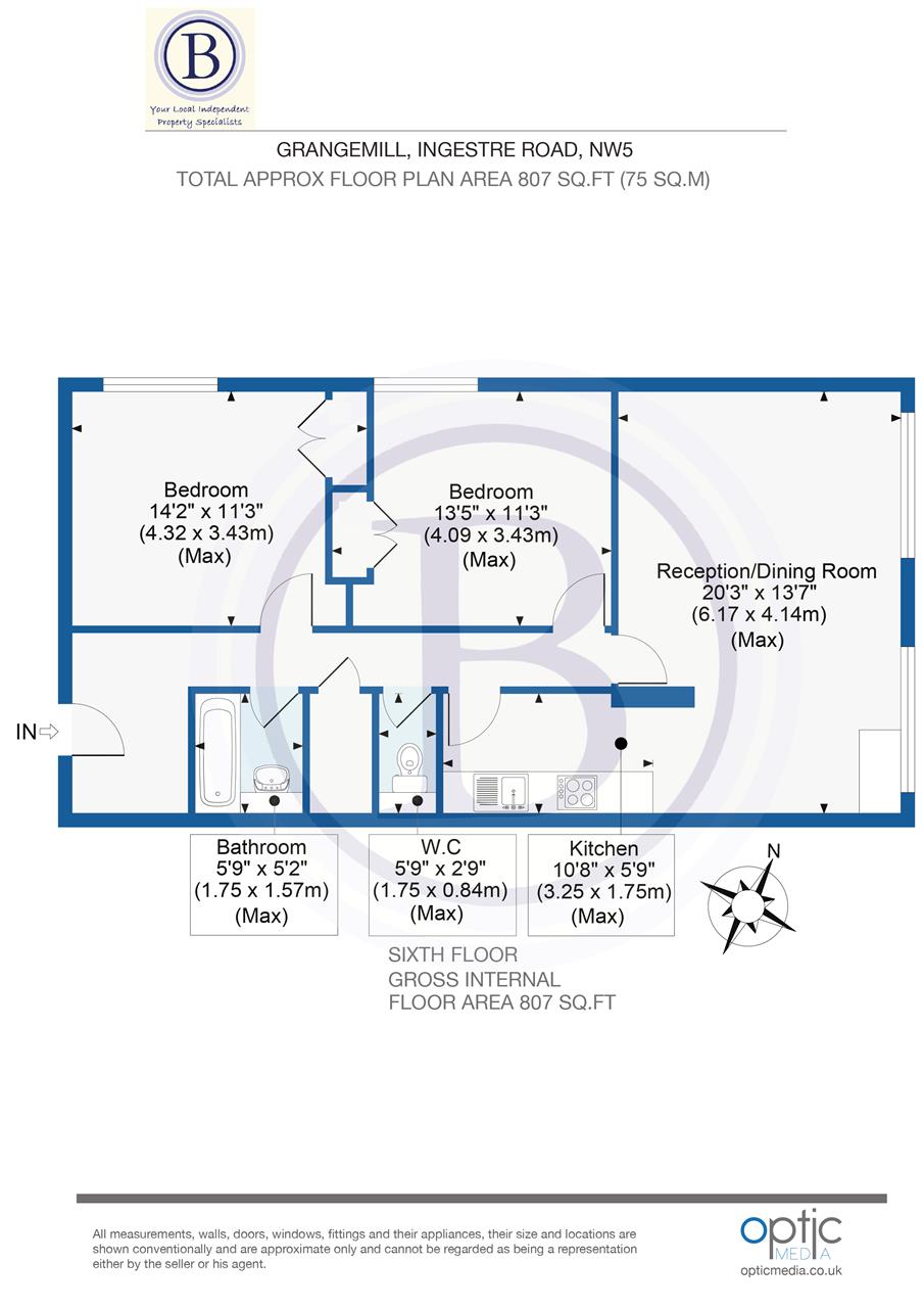 2 bed flat for sale - Property Floorplan