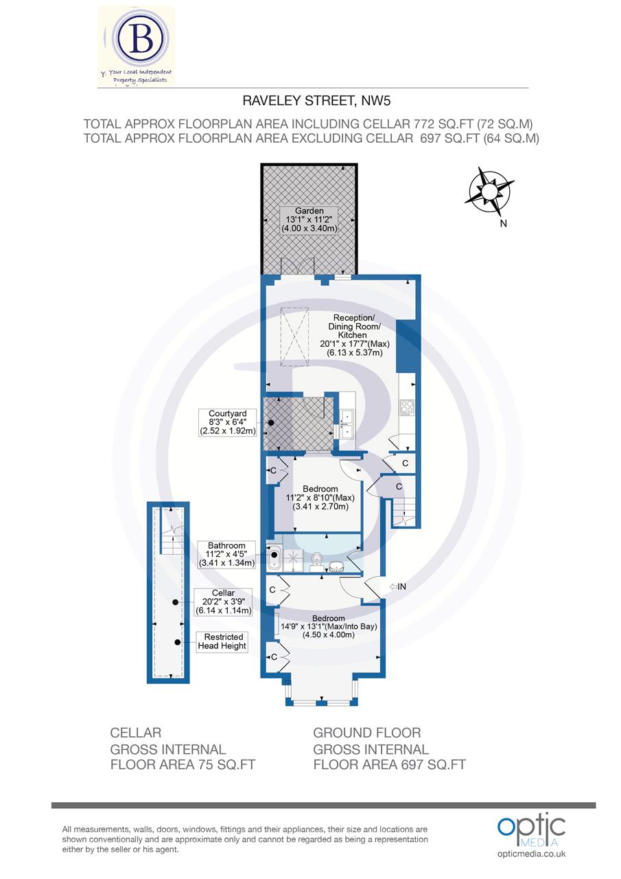 2 bed flat for sale in Raveley Street - Property Floorplan