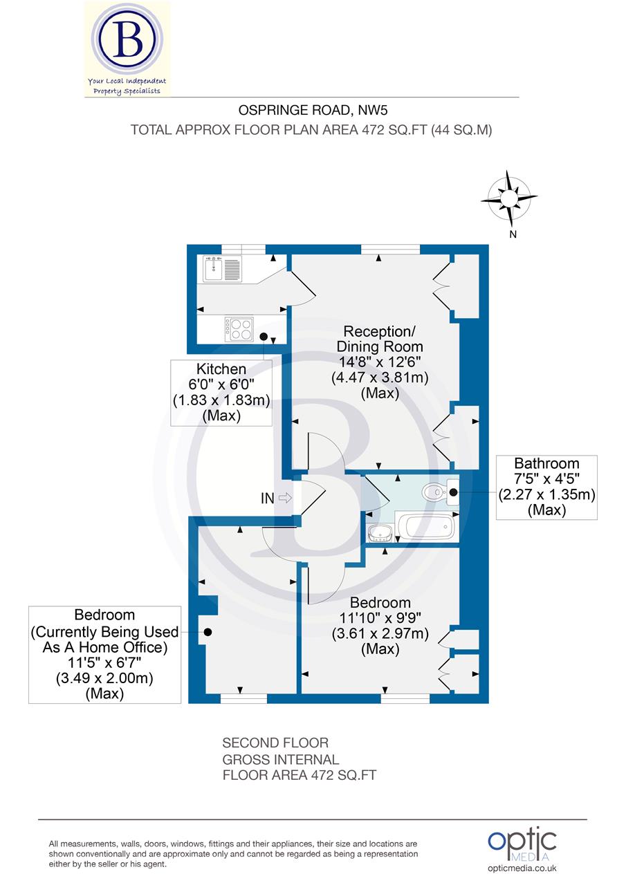 2 bed flat for sale in Ospringe Road - Property Floorplan