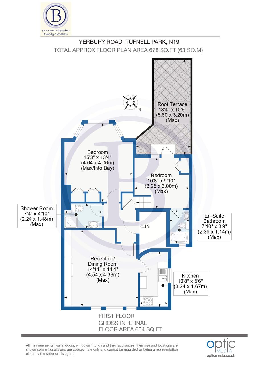 2 bed flat for sale in Yerbury Road - Property Floorplan