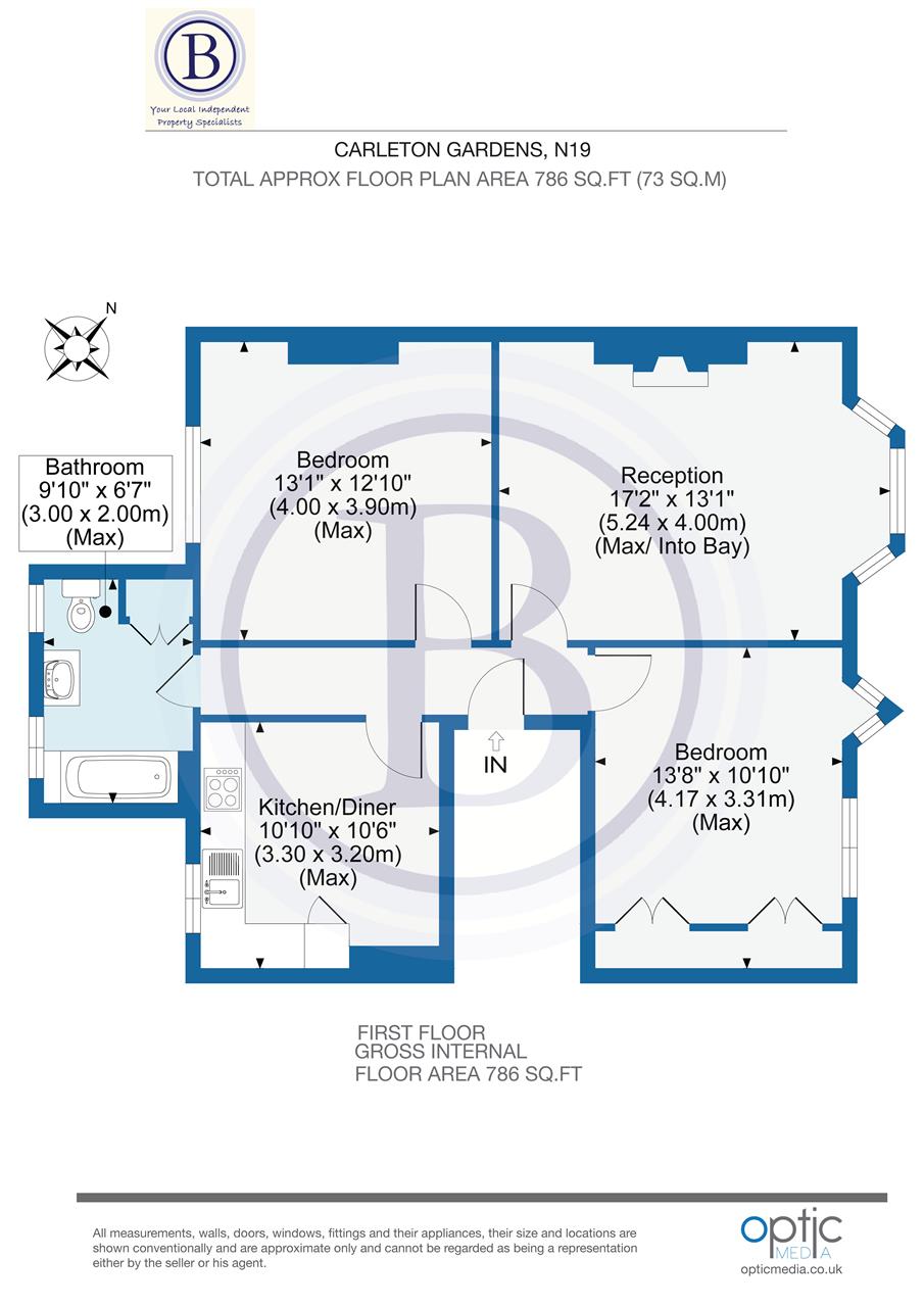 2 bed flat for sale in Carleton Gardens - Property Floorplan