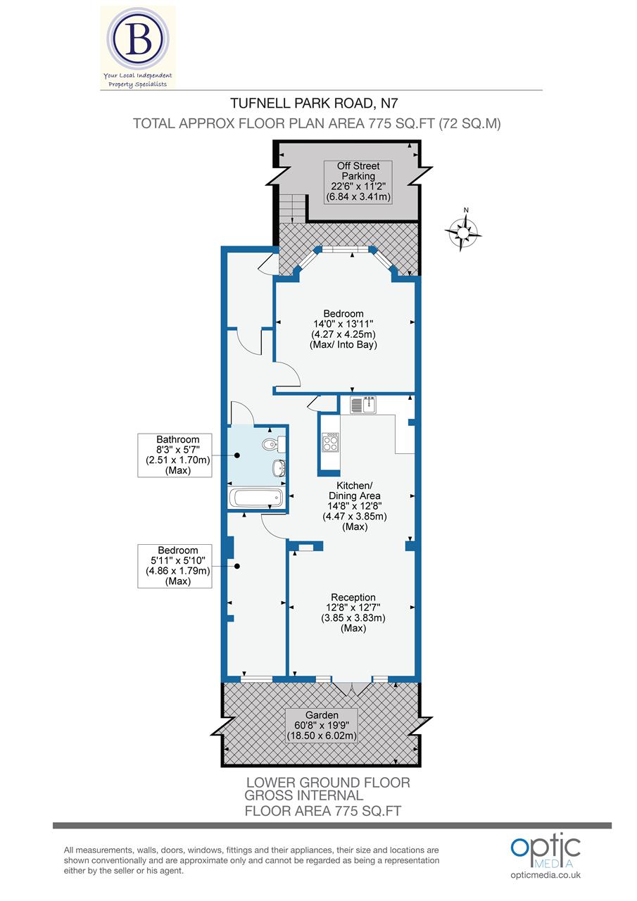 2 bed flat for sale in Tufnell Park Road - Property Floorplan