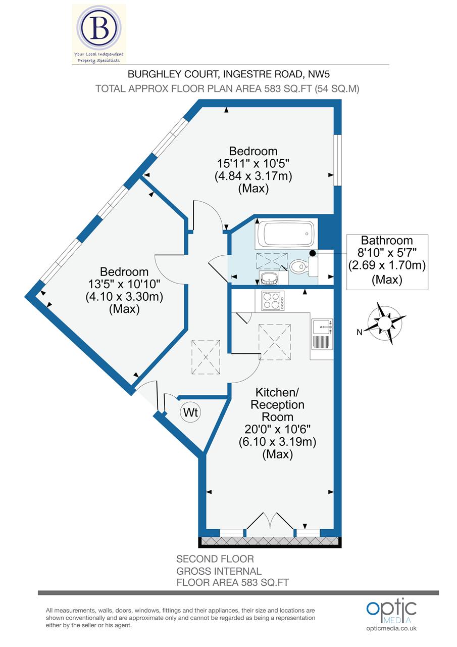 2 bed flat for sale in Ingestre Road - Property Floorplan