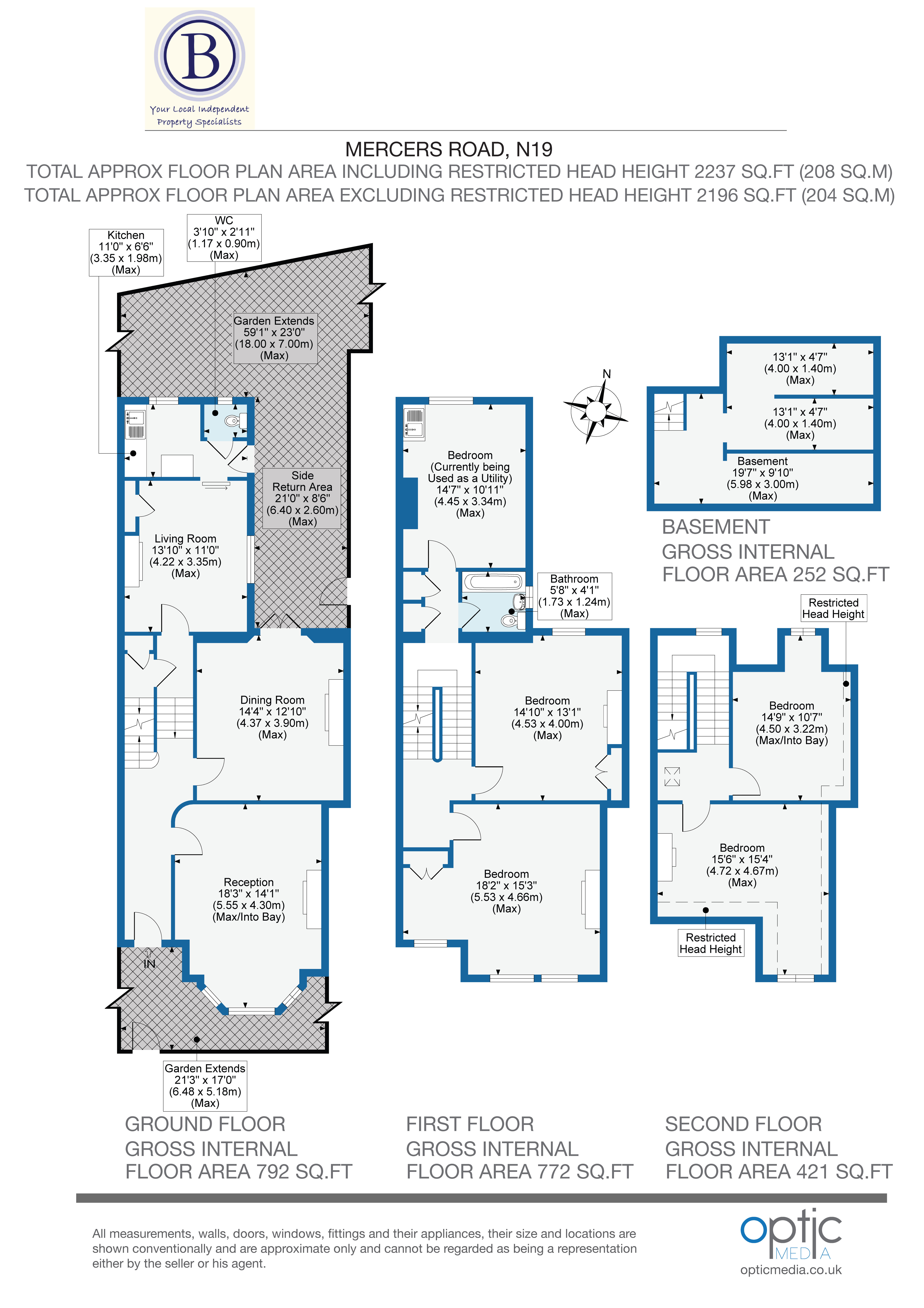 5 bed semi-detached house for sale in Mercers Road - Property Floorplan