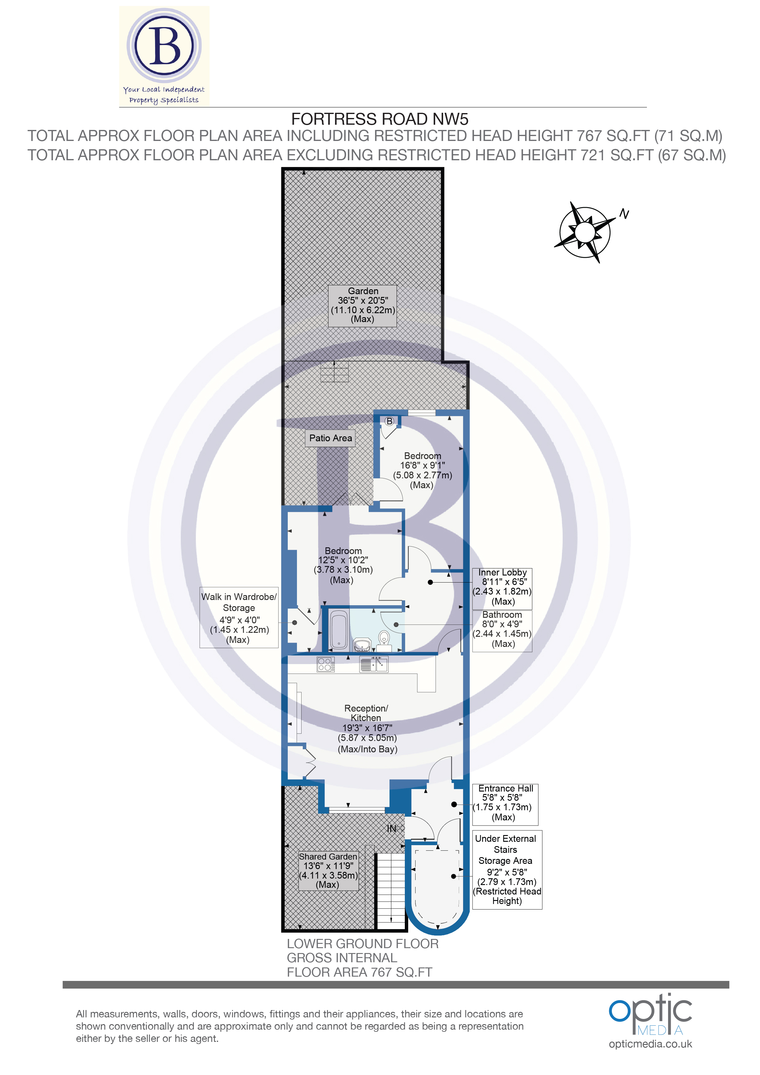 2 bed maisonette for sale in Fortess Road - Property Floorplan