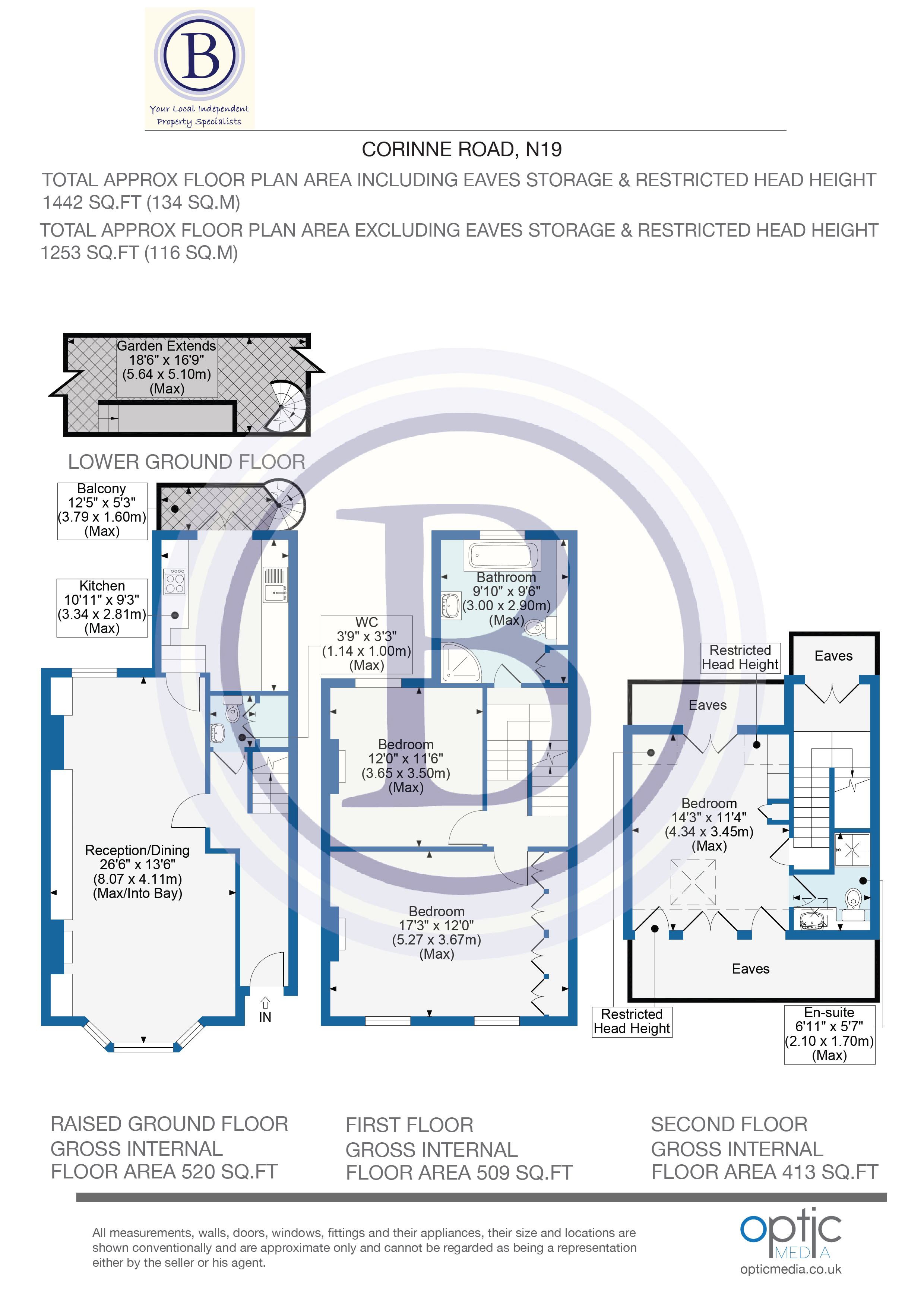 3 bed maisonette for sale in Corinne Road - Property Floorplan