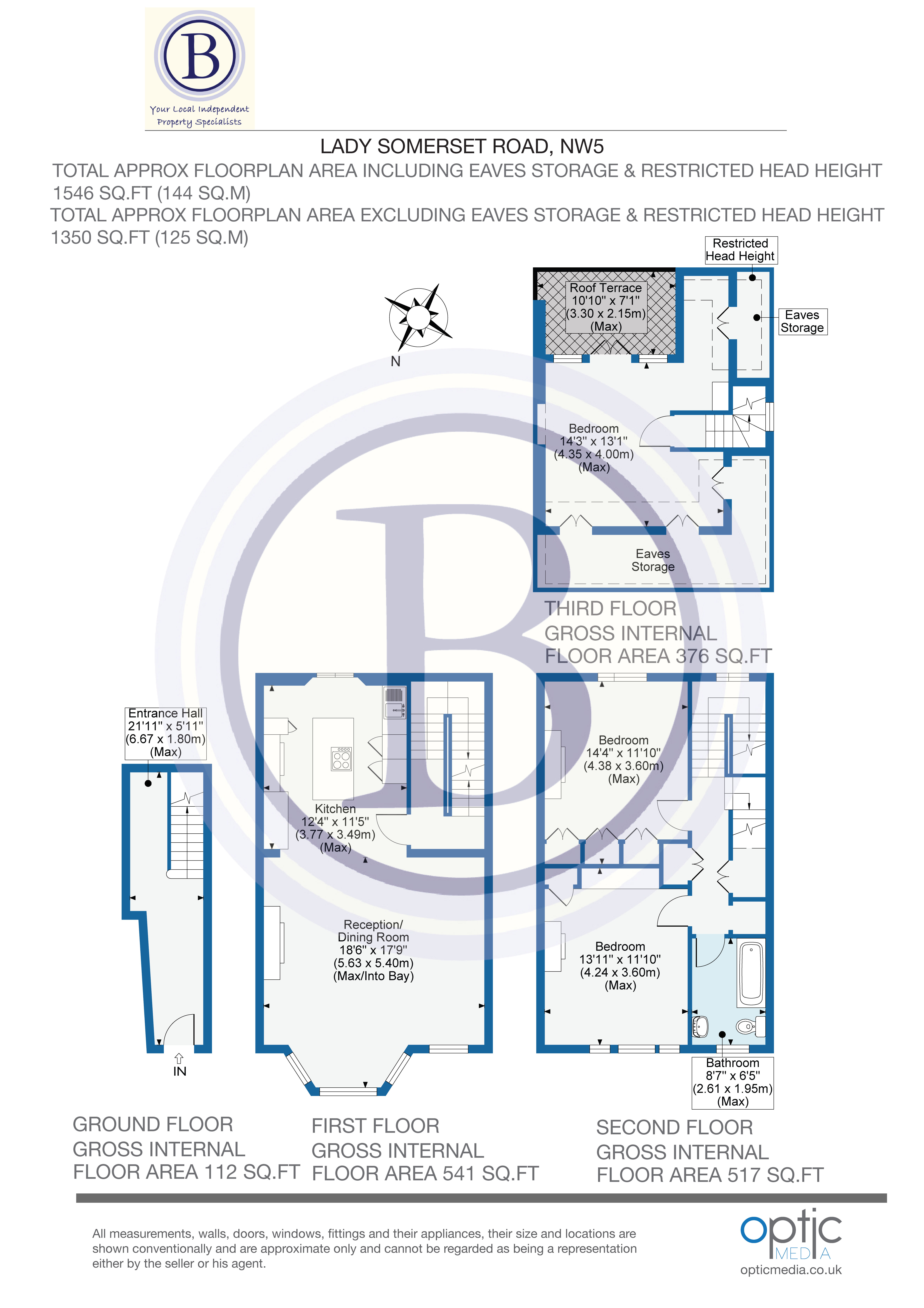 3 bed maisonette to rent in Lady Somerset Road - Property Floorplan