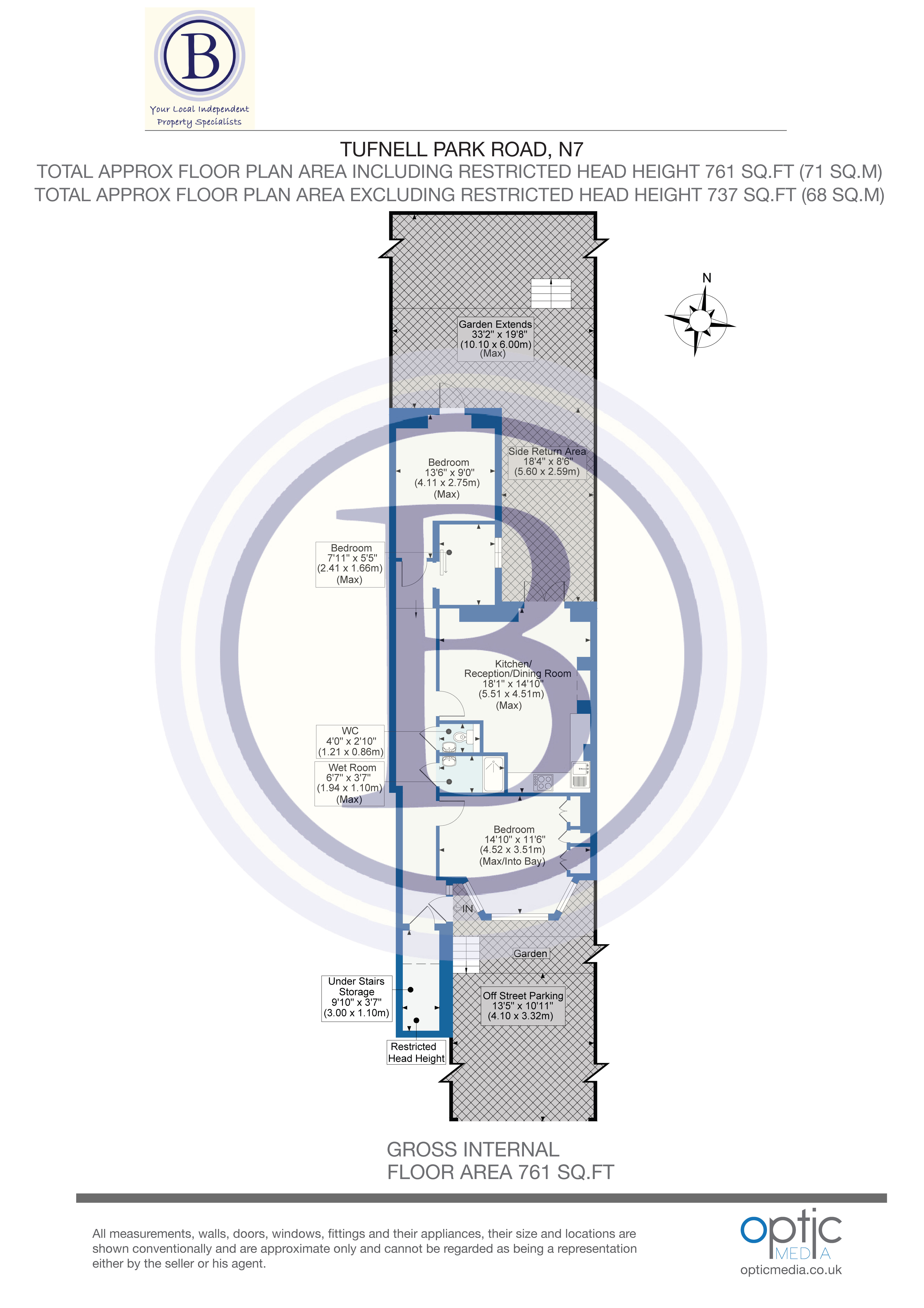 2 bed flat for sale in Tufnell Park Road - Property Floorplan