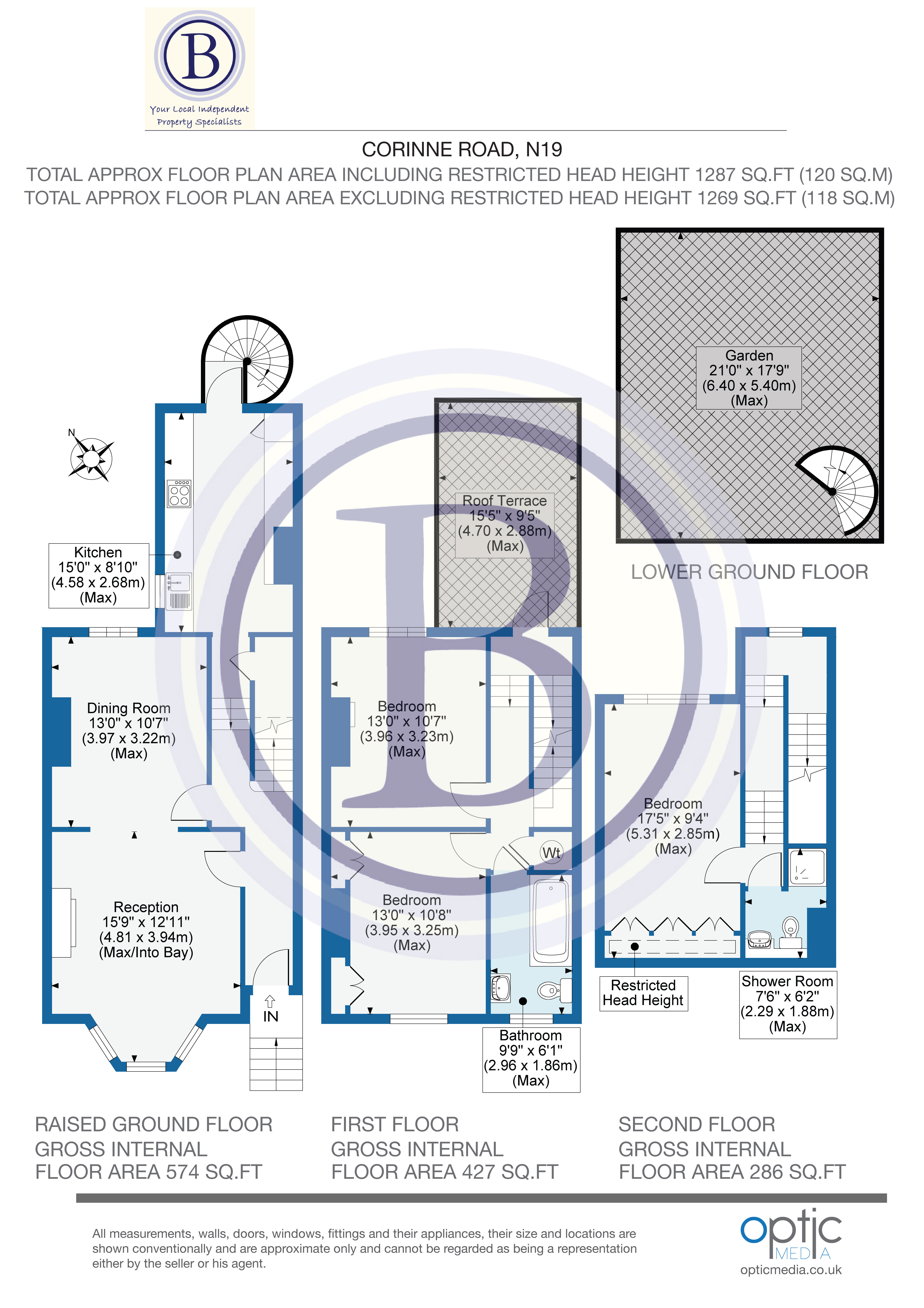 3 bed maisonette for sale in Corinne Road - Property Floorplan