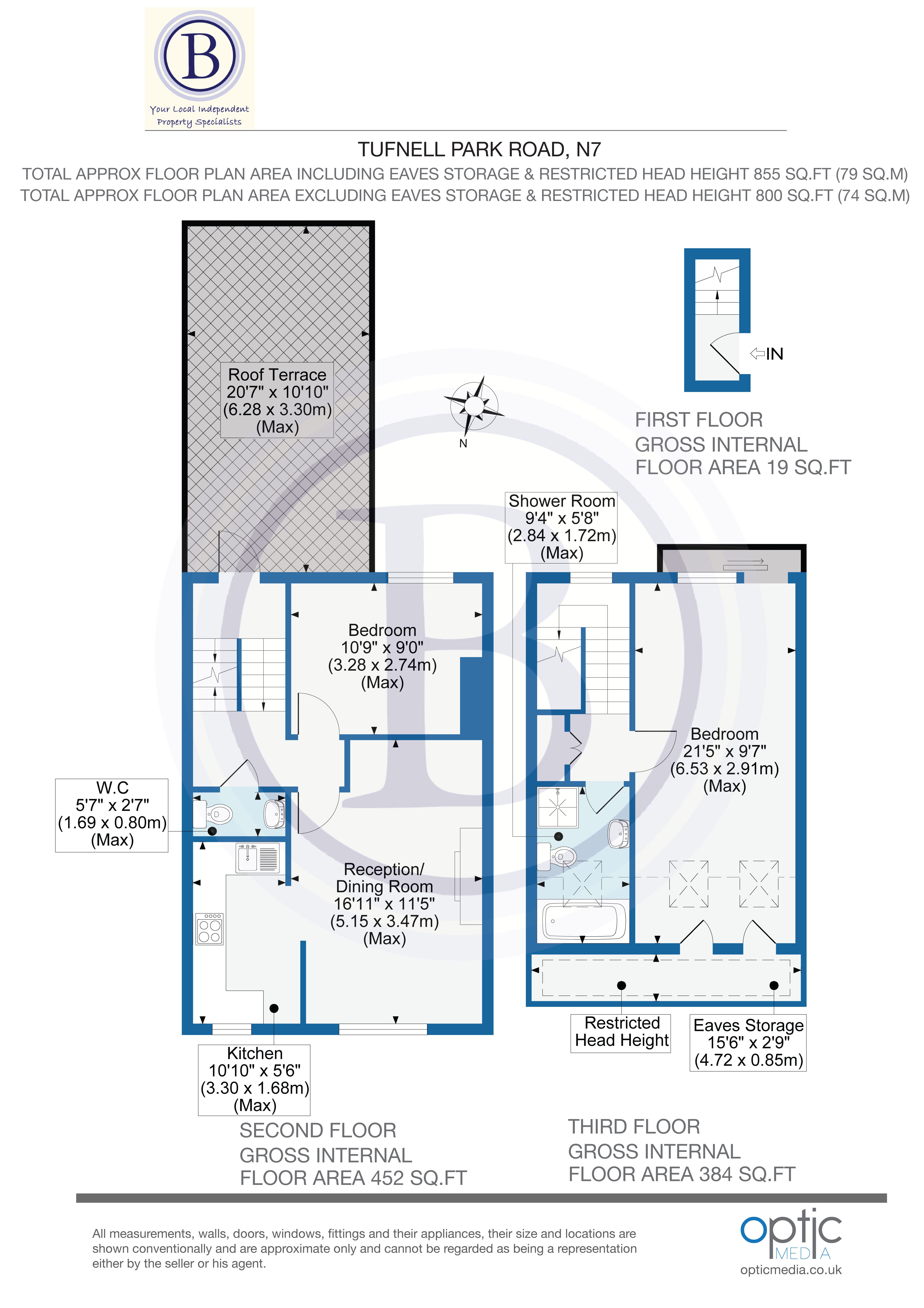 2 bed flat for sale in Tufnell Park Road - Property Floorplan