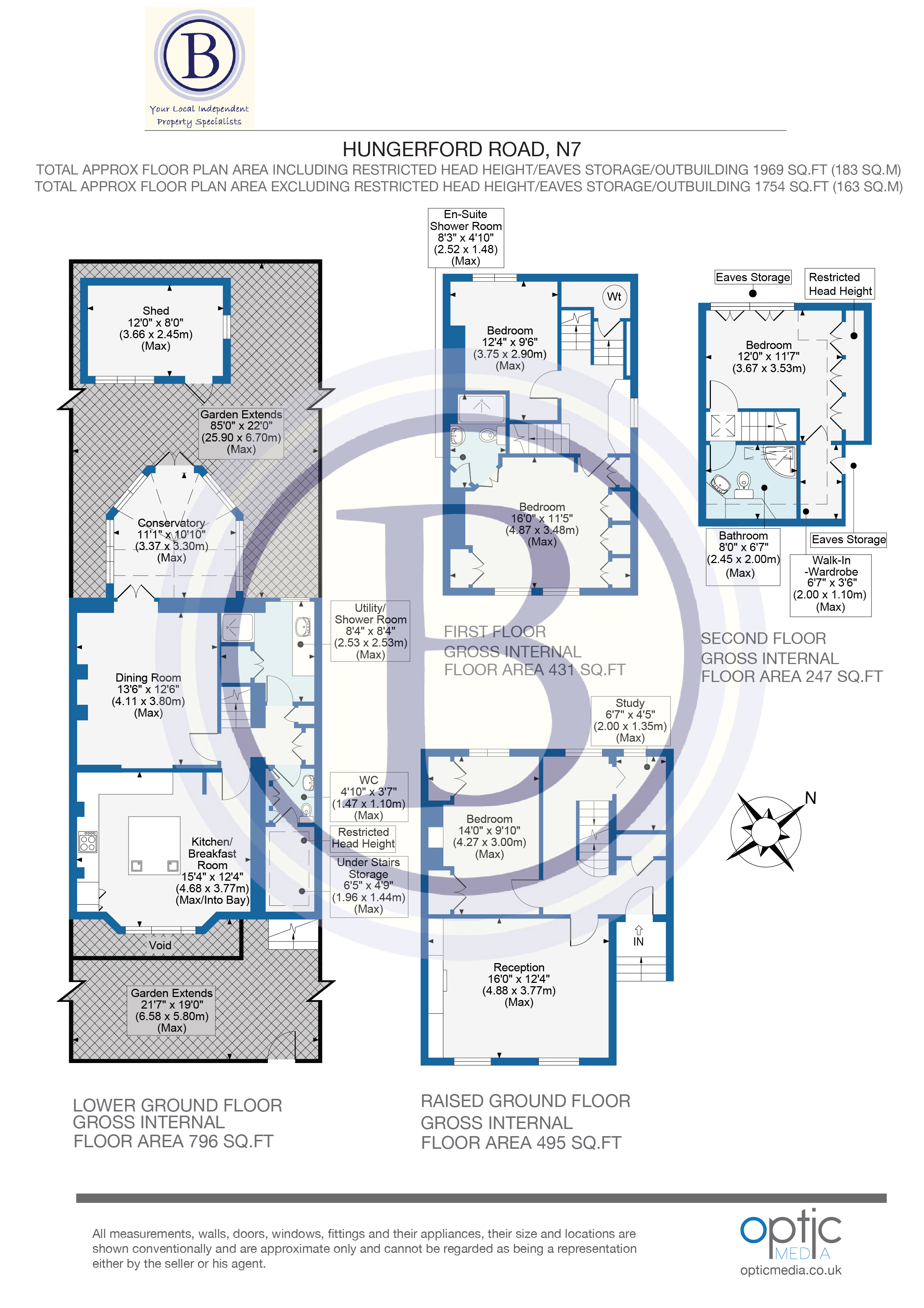 4 bed semi-detached house for sale in Hungerford Road - Property Floorplan