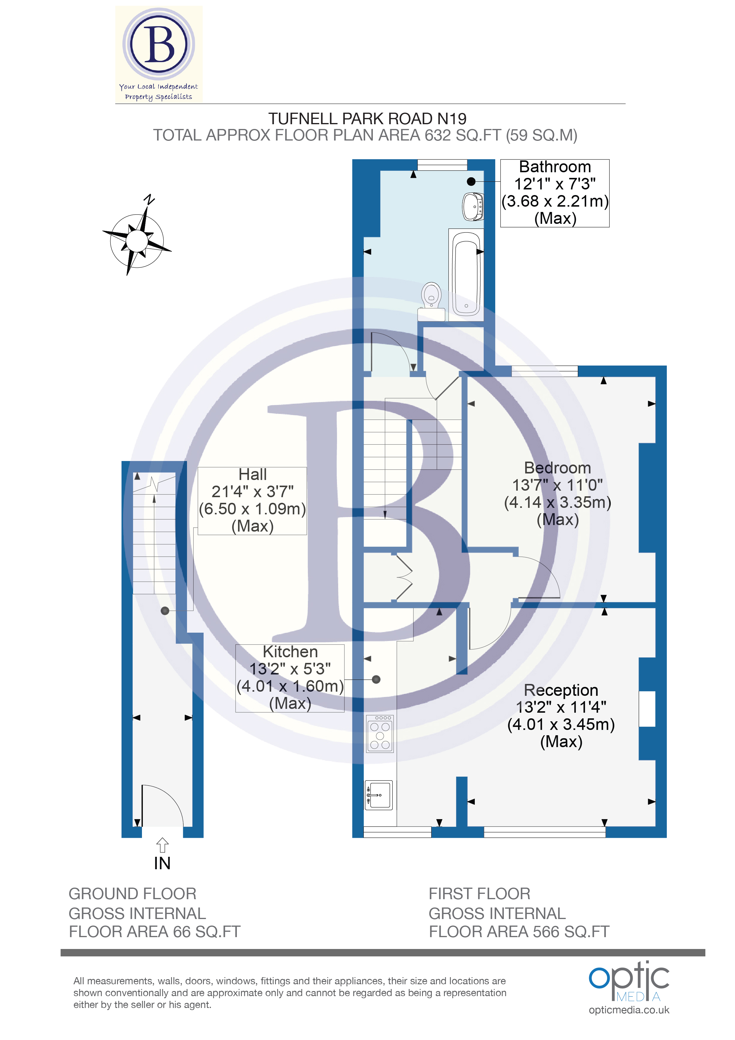 1 bed maisonette for sale in Tufnell Park Road - Property Floorplan