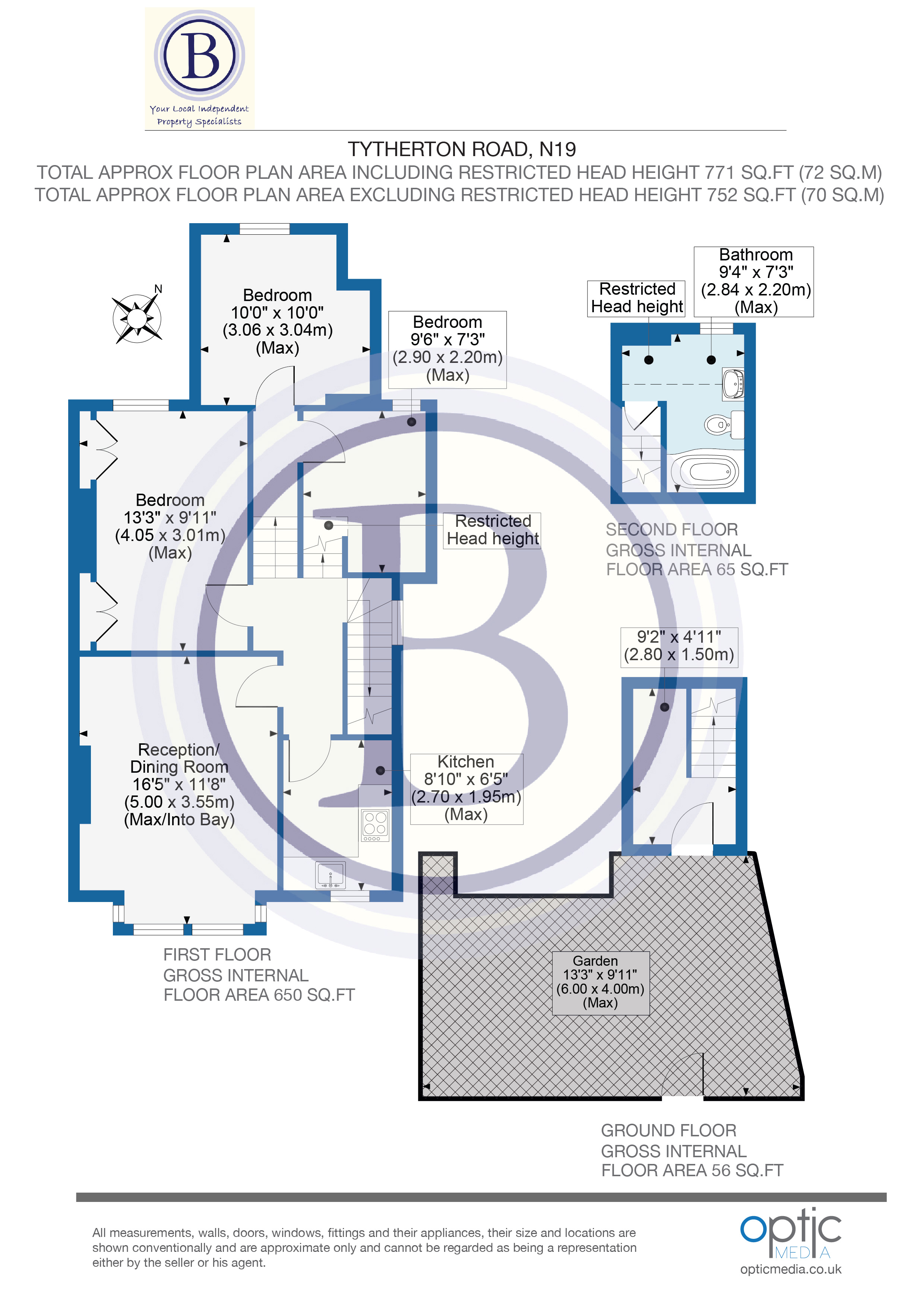 3 bed flat for sale in Tytherton Road - Property Floorplan