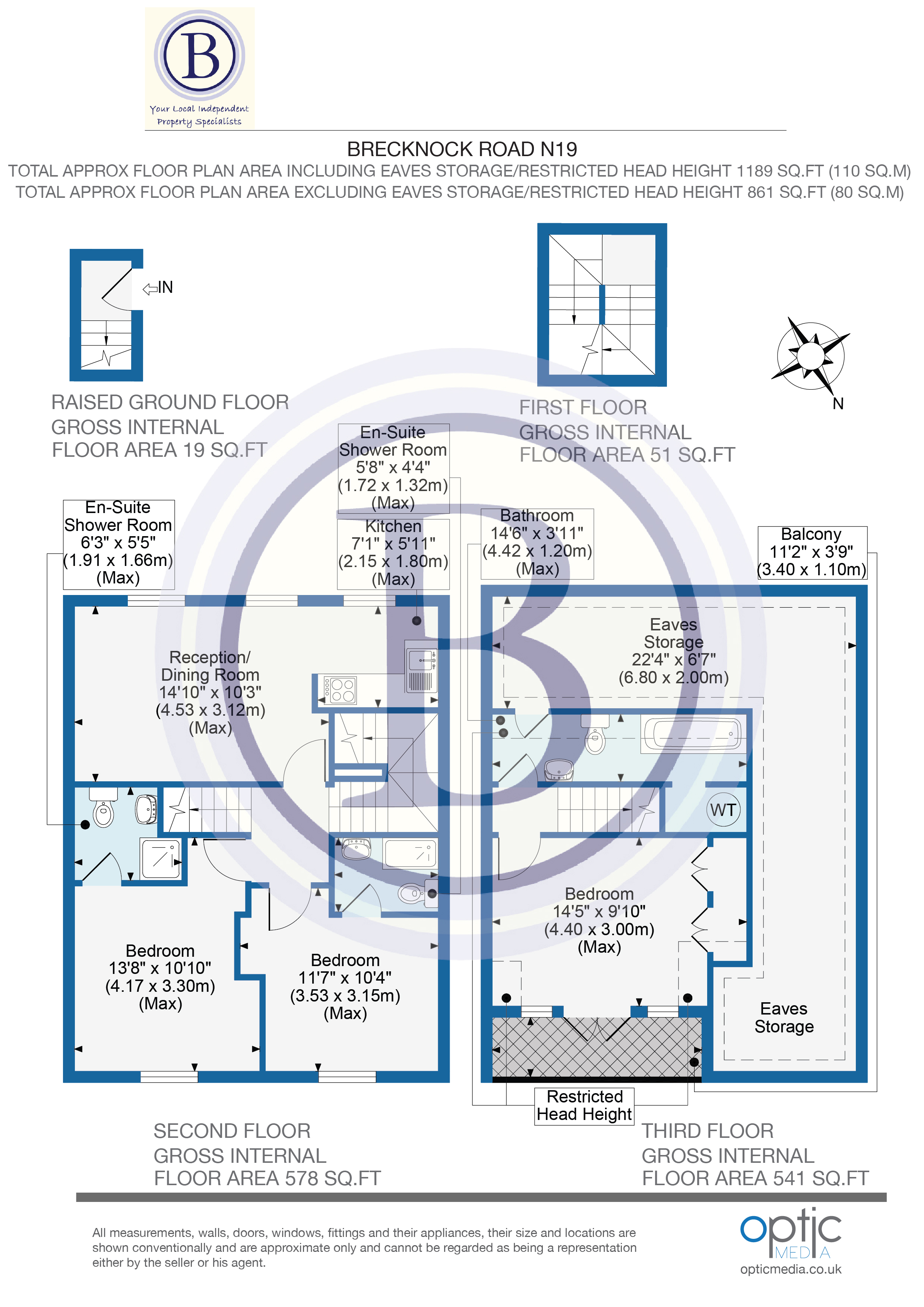 3 bed maisonette for sale in Brecknock Road - Property Floorplan