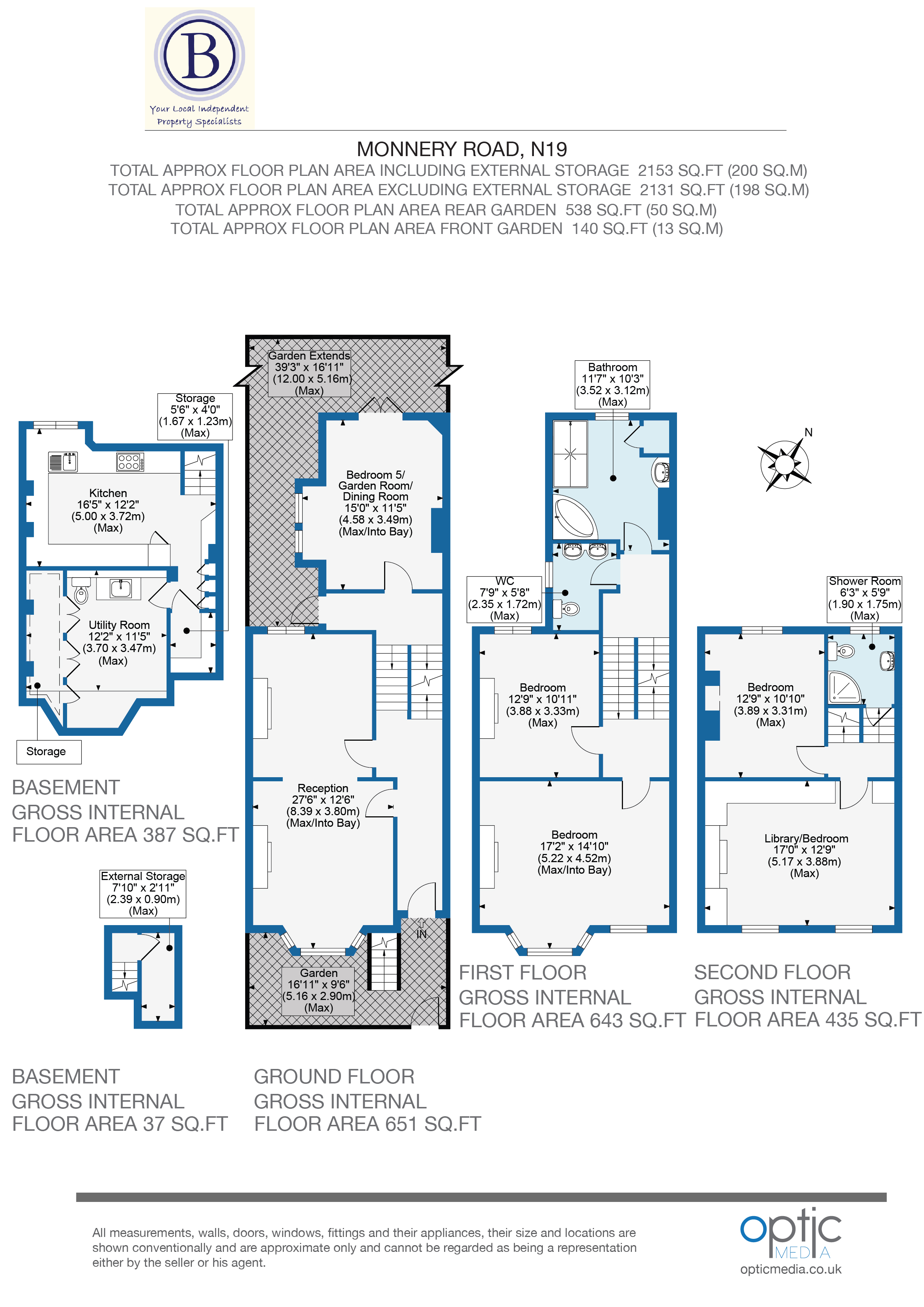 5 bed terraced house for sale in Monnery Road - Property Floorplan