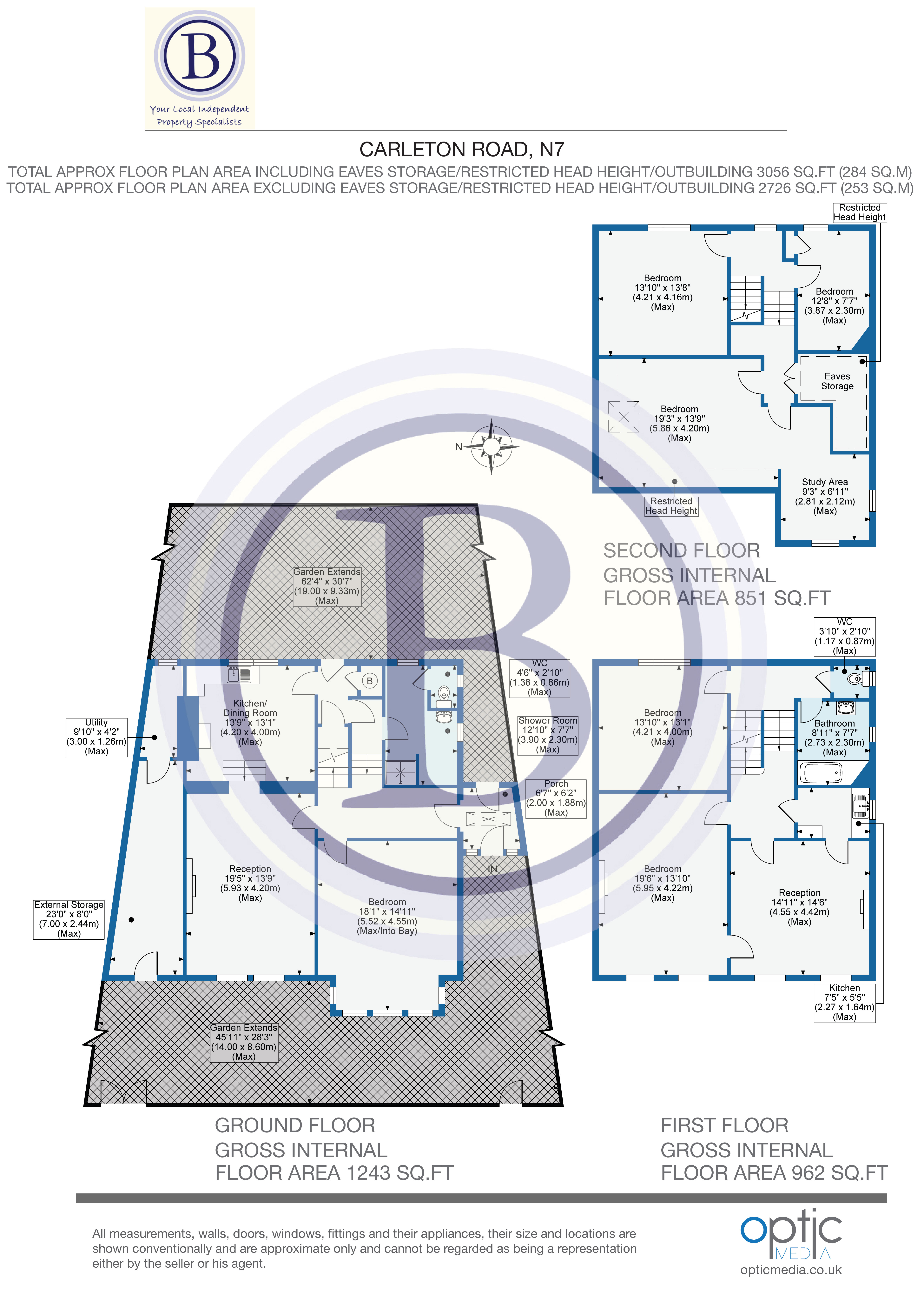 6 bed detached house for sale in Carleton Road - Property Floorplan