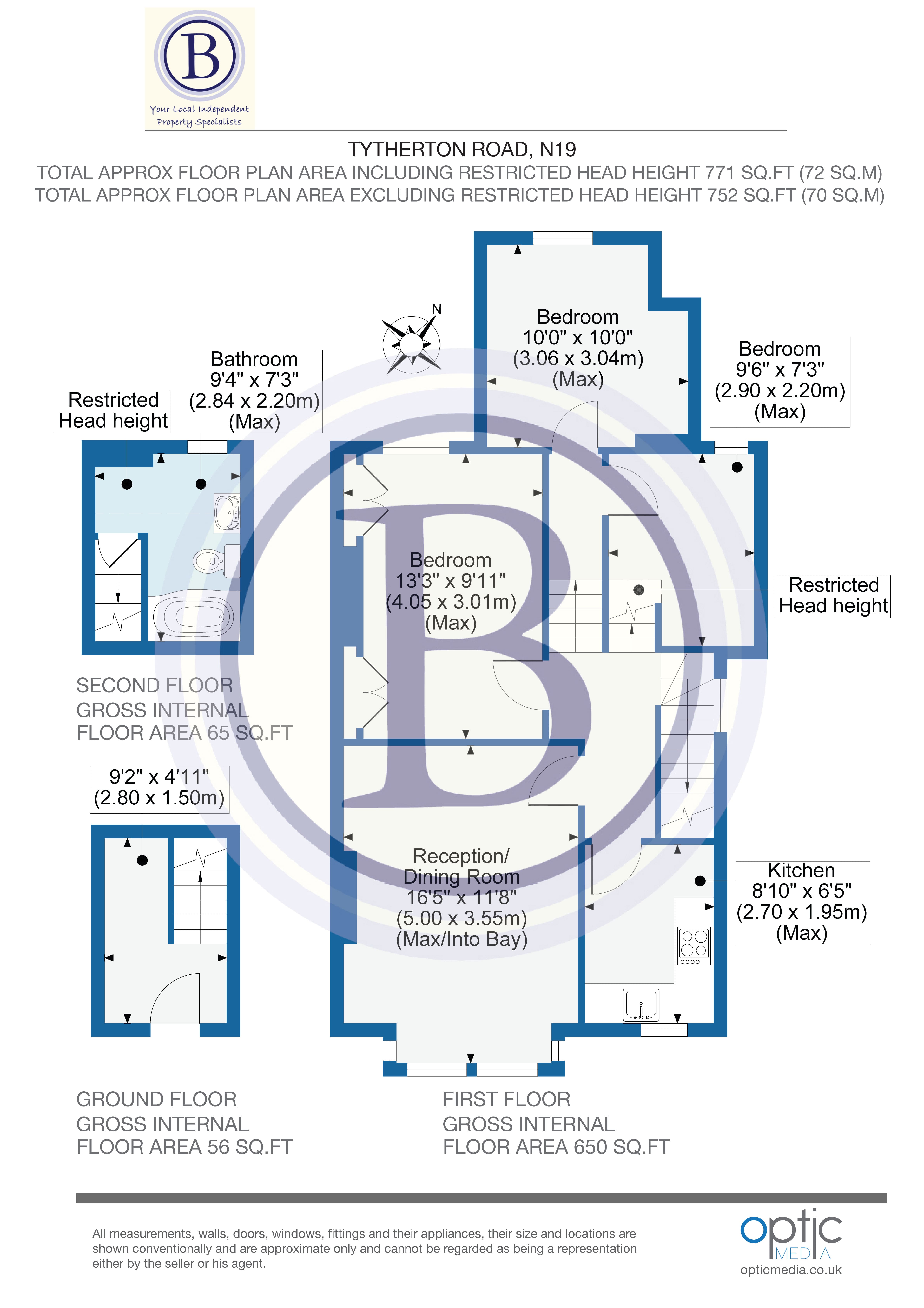 3 bed flat for sale in Tytherton Road - Property Floorplan