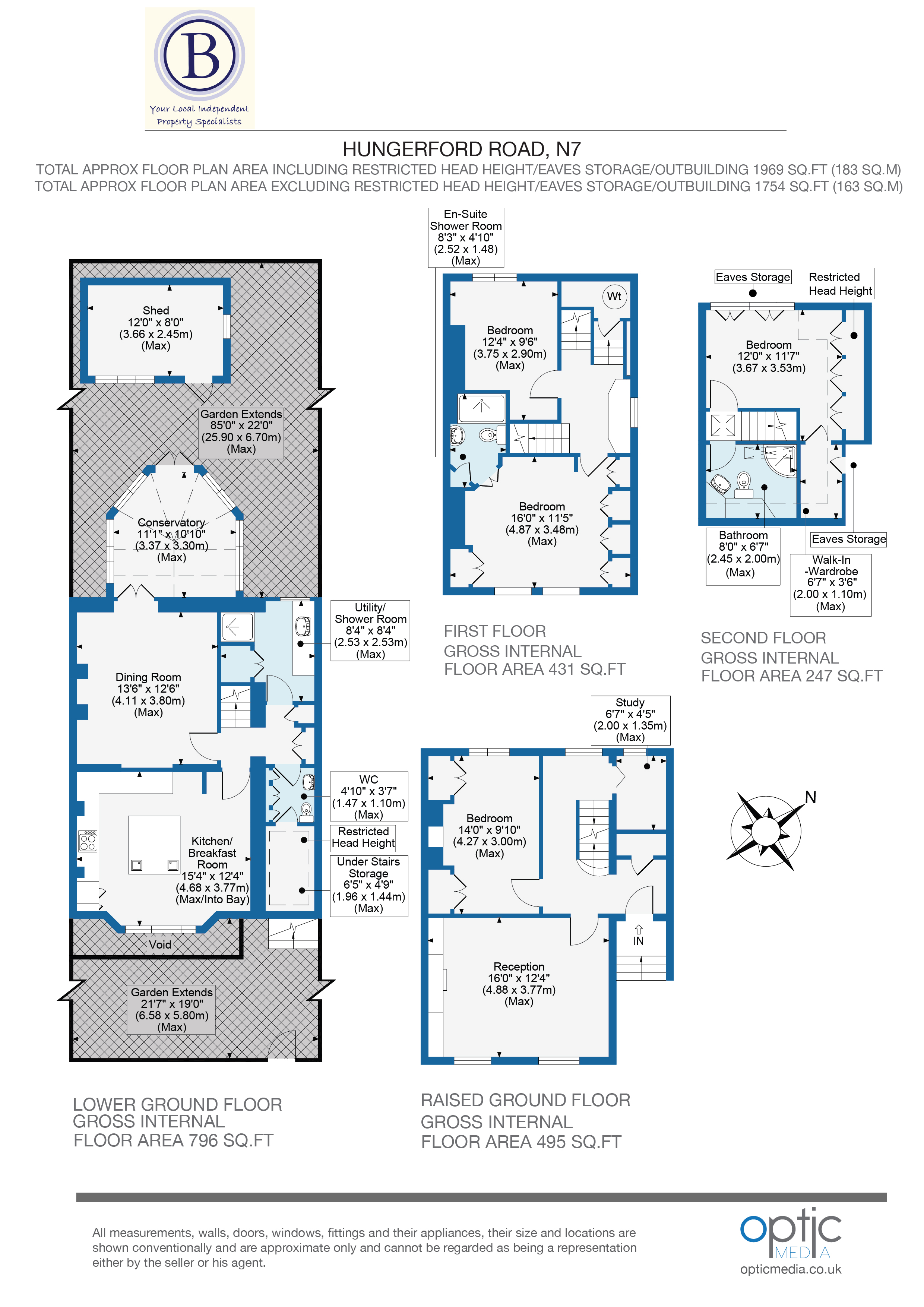 4 bed semi-detached house for sale in Hungerford Road - Property Floorplan