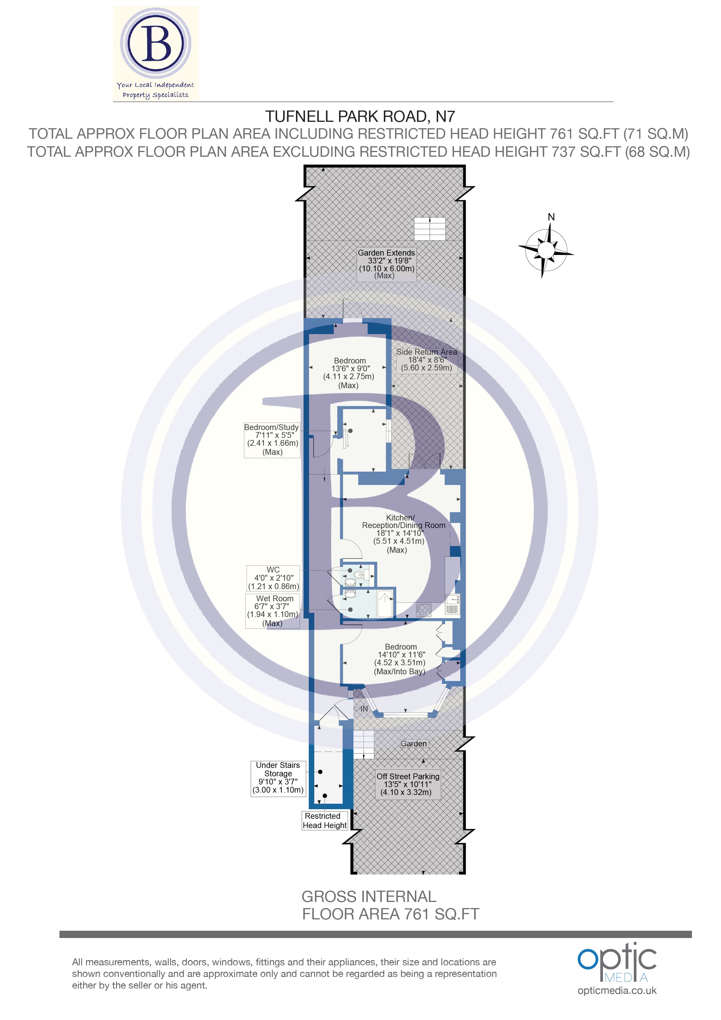 3 bed flat for sale in Tufnell Park Road - Property Floorplan