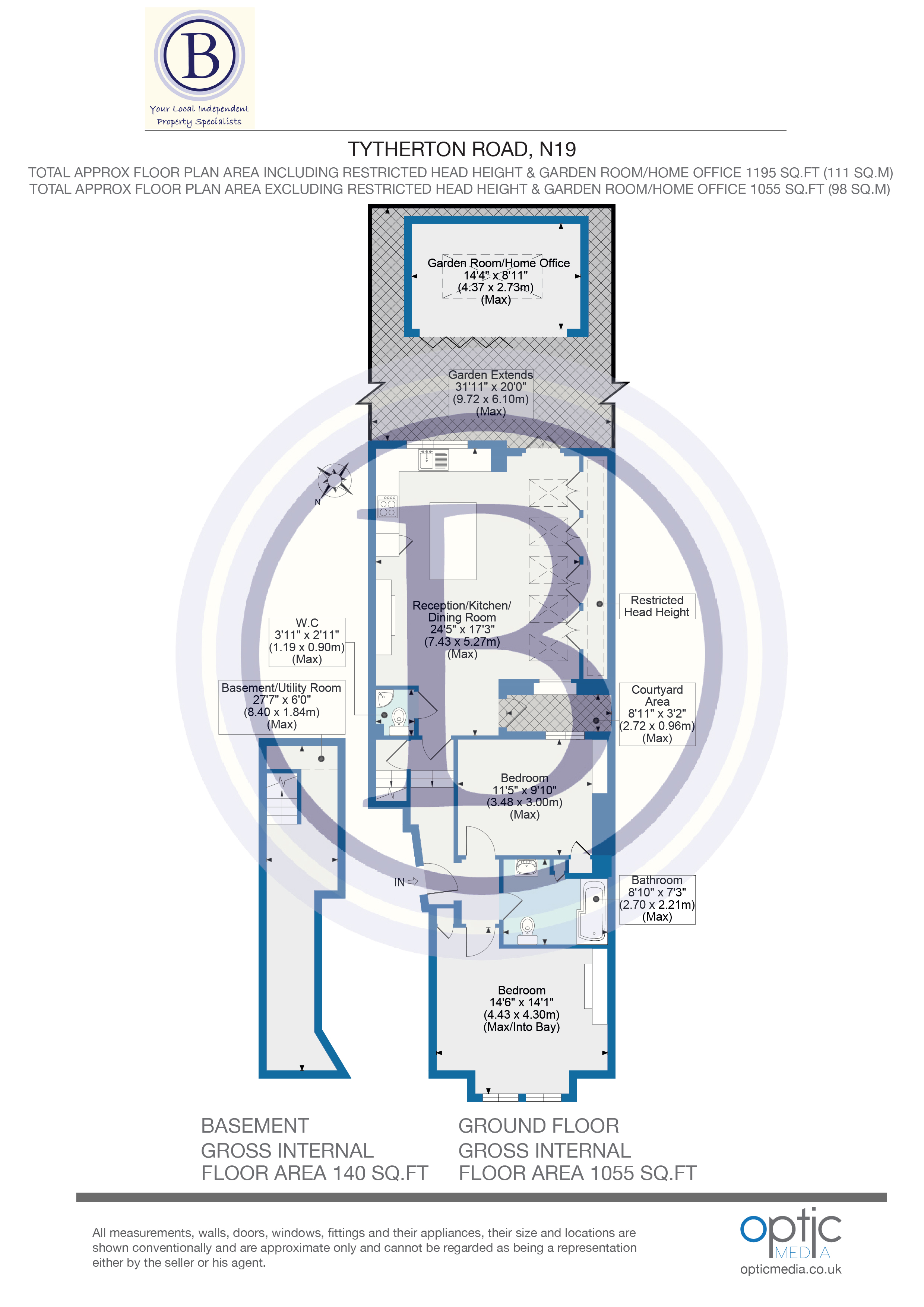 2 bed flat for sale in Tytherton Road - Property Floorplan
