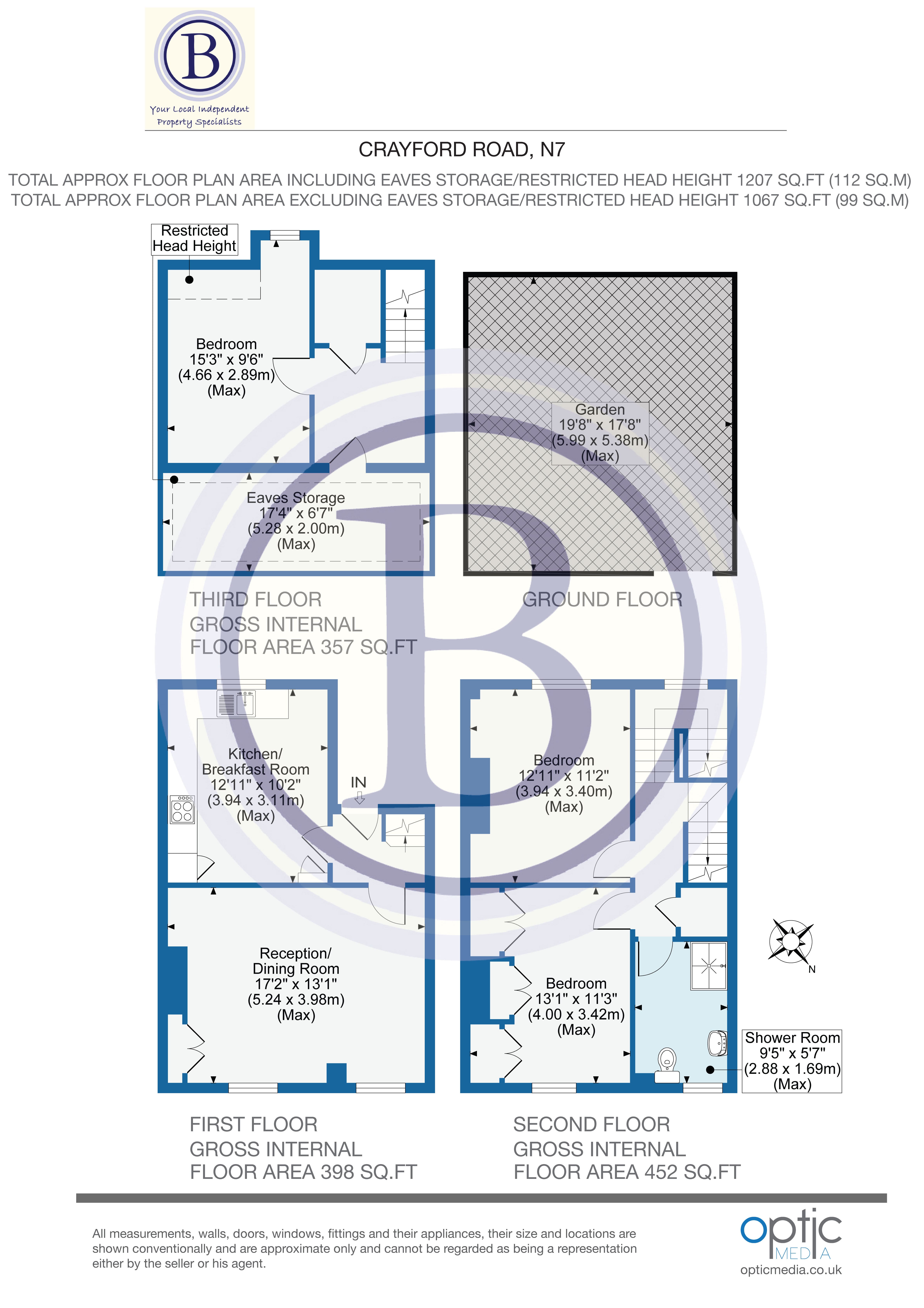 3 bed flat for sale in Crayford Road - Property Floorplan