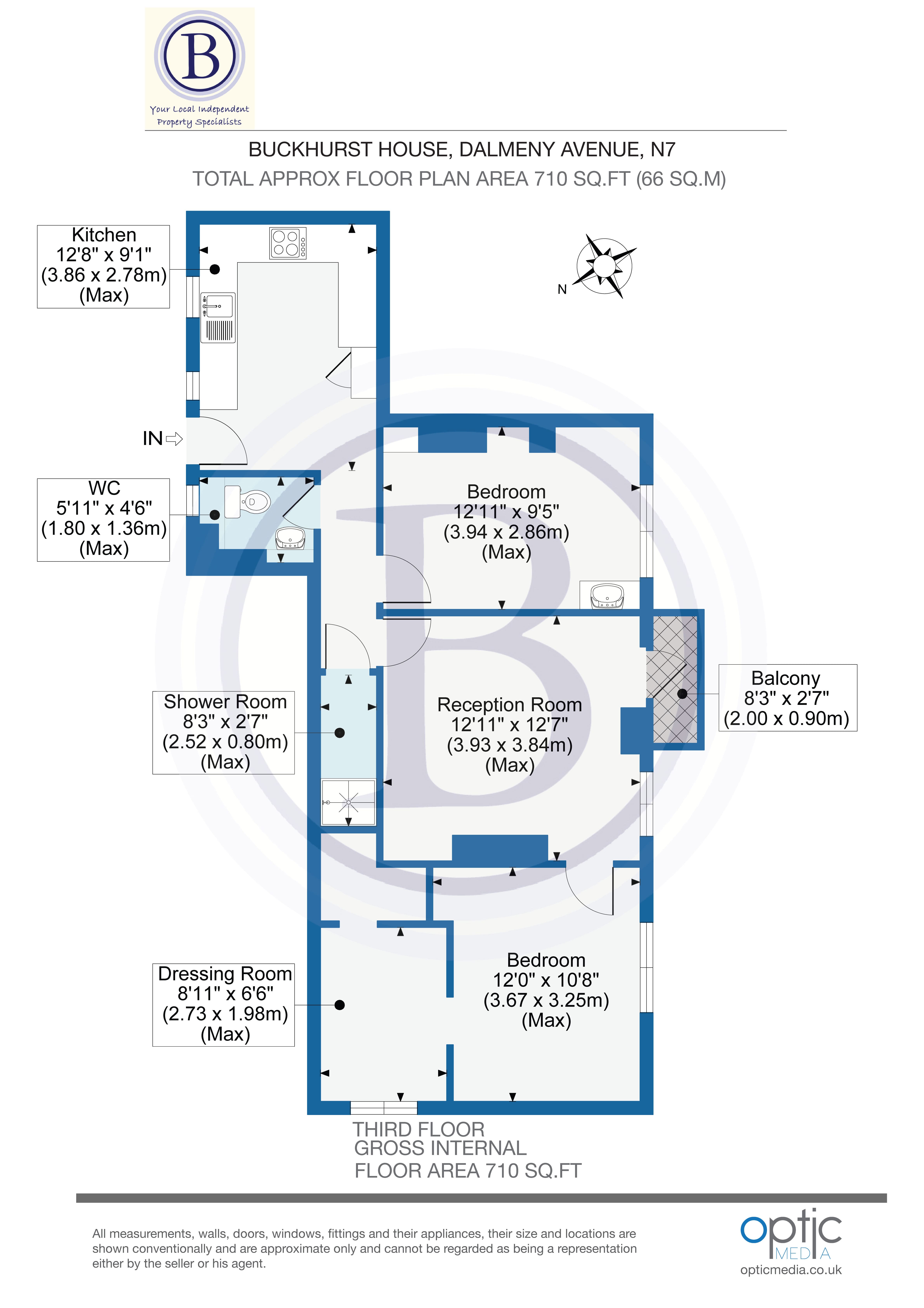 2 bed flat for sale - Property Floorplan