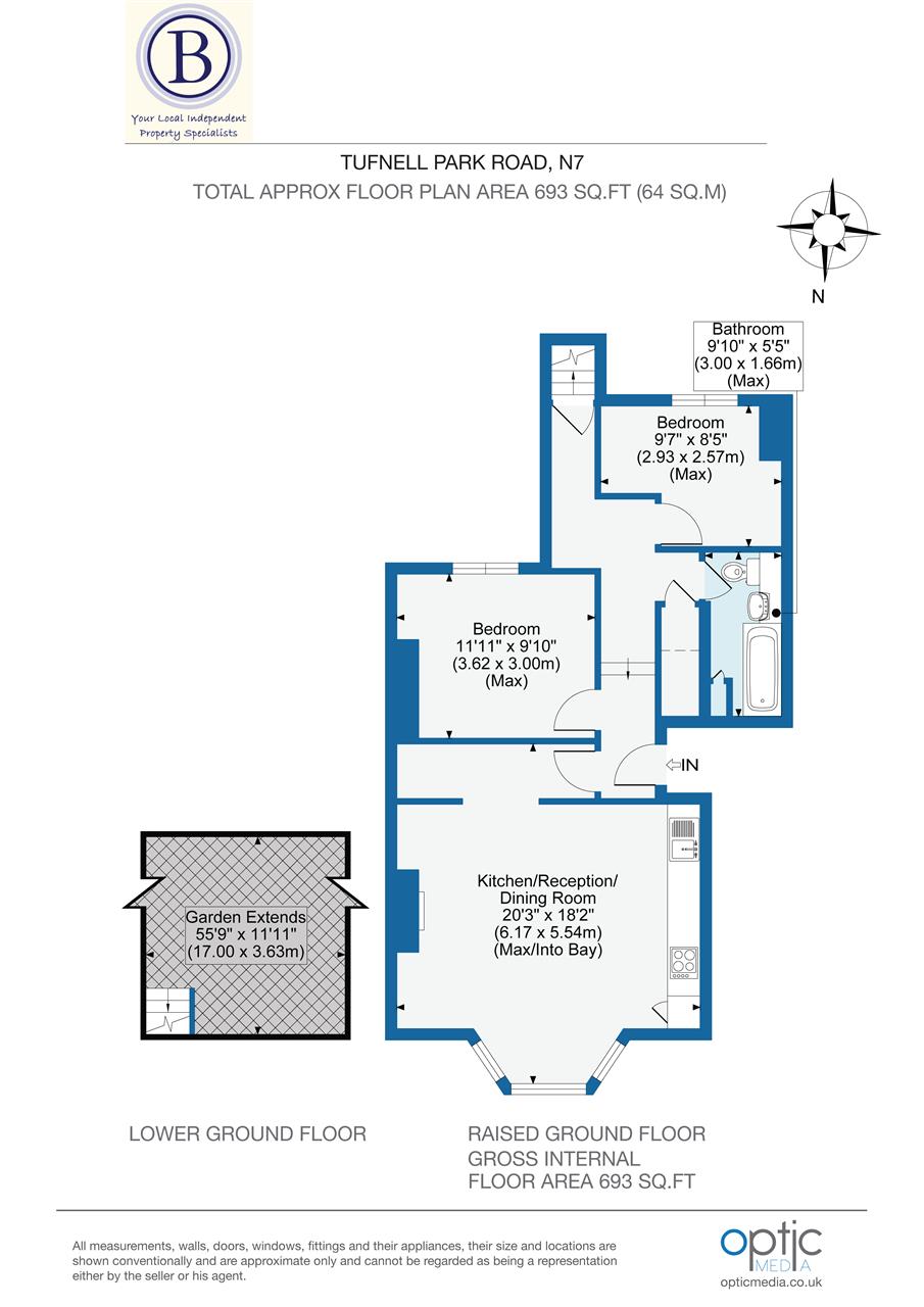 2 bed flat for sale in Tufnell Park Road - Property Floorplan