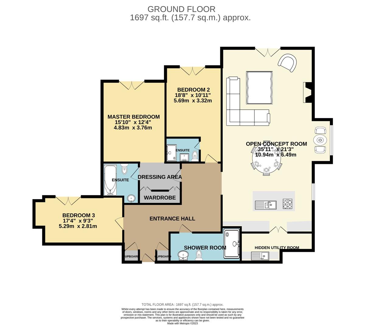 3 bed flat for sale in The Residence - Property floorplan