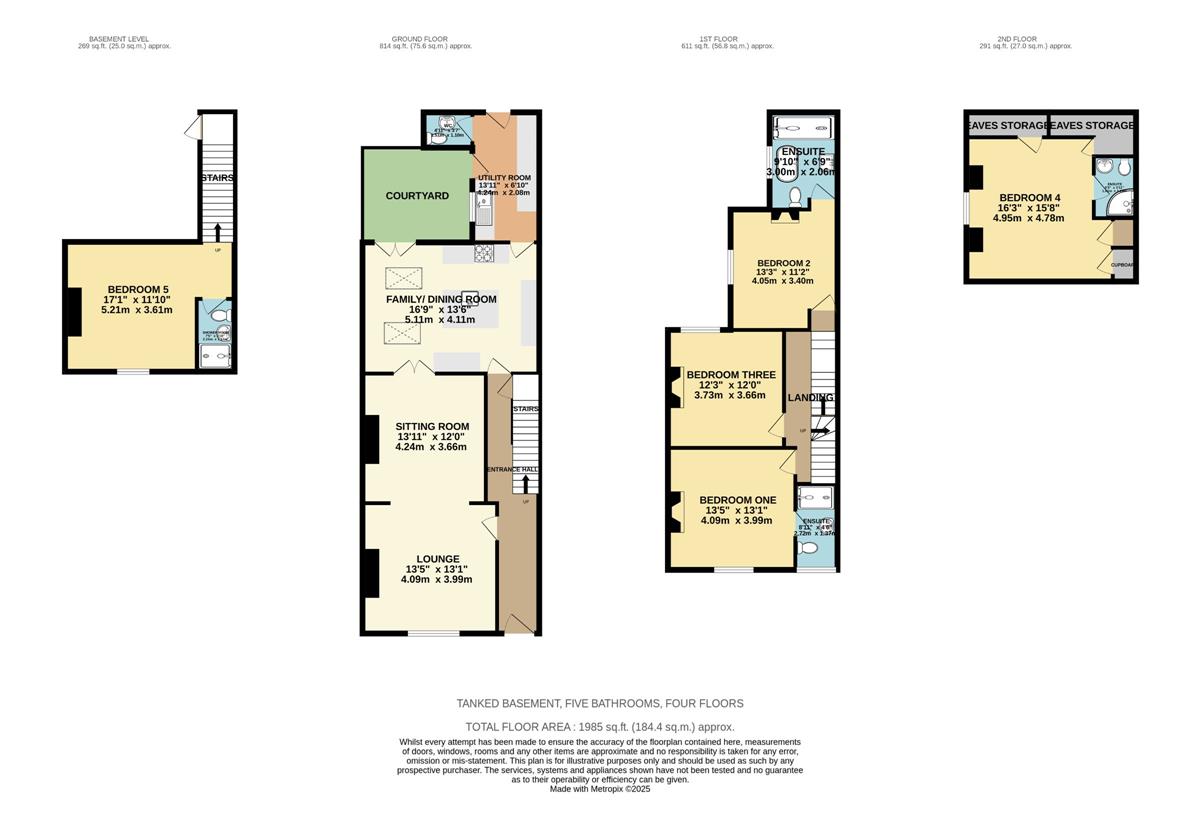 5 bed end of terrace house for sale in The Downs, Altrincham - Property floorplan