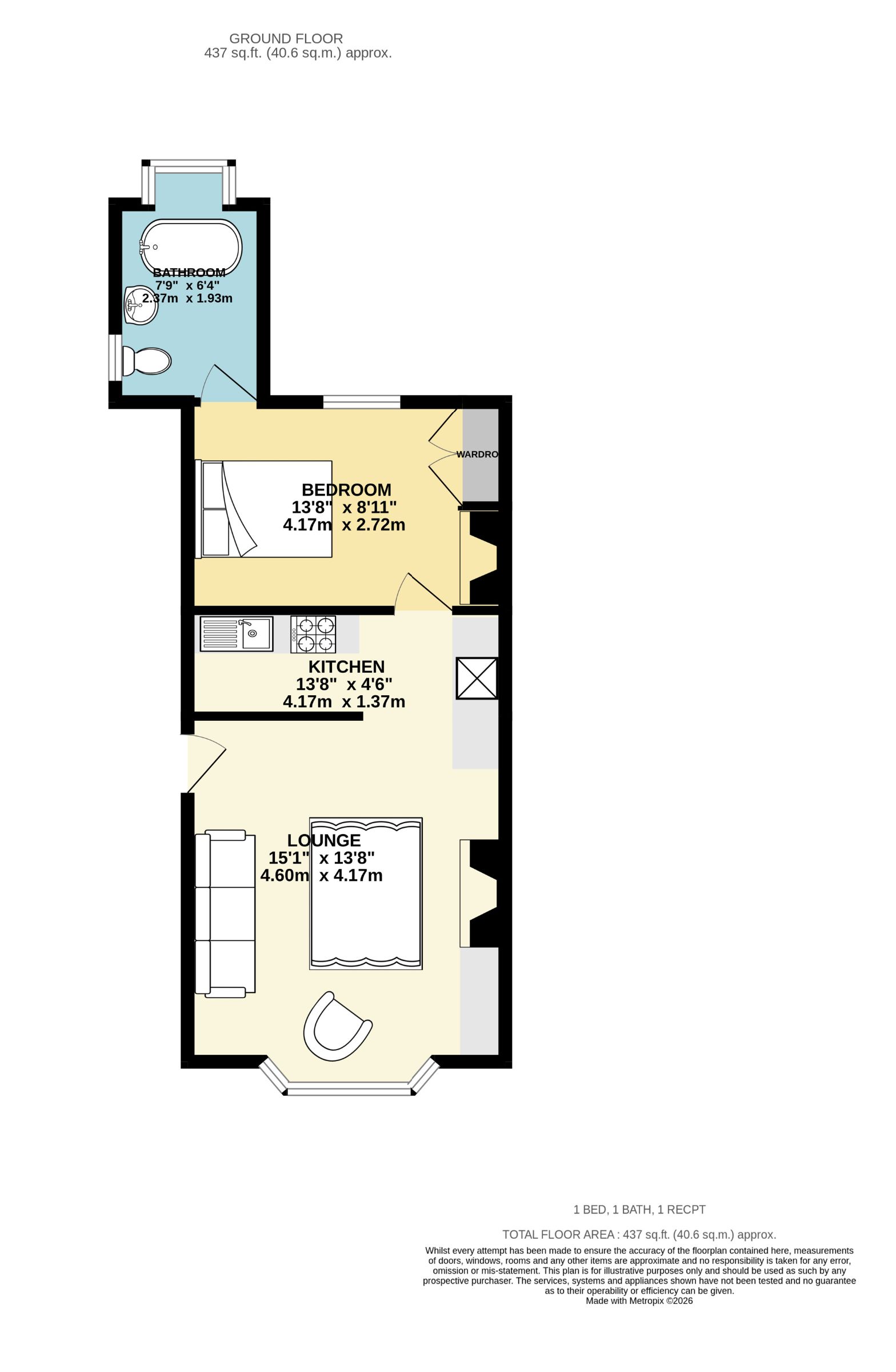 1 bed flat to rent in Stunning Apartment on Stockport Road , Timperley, Altrincham - Property floorplan