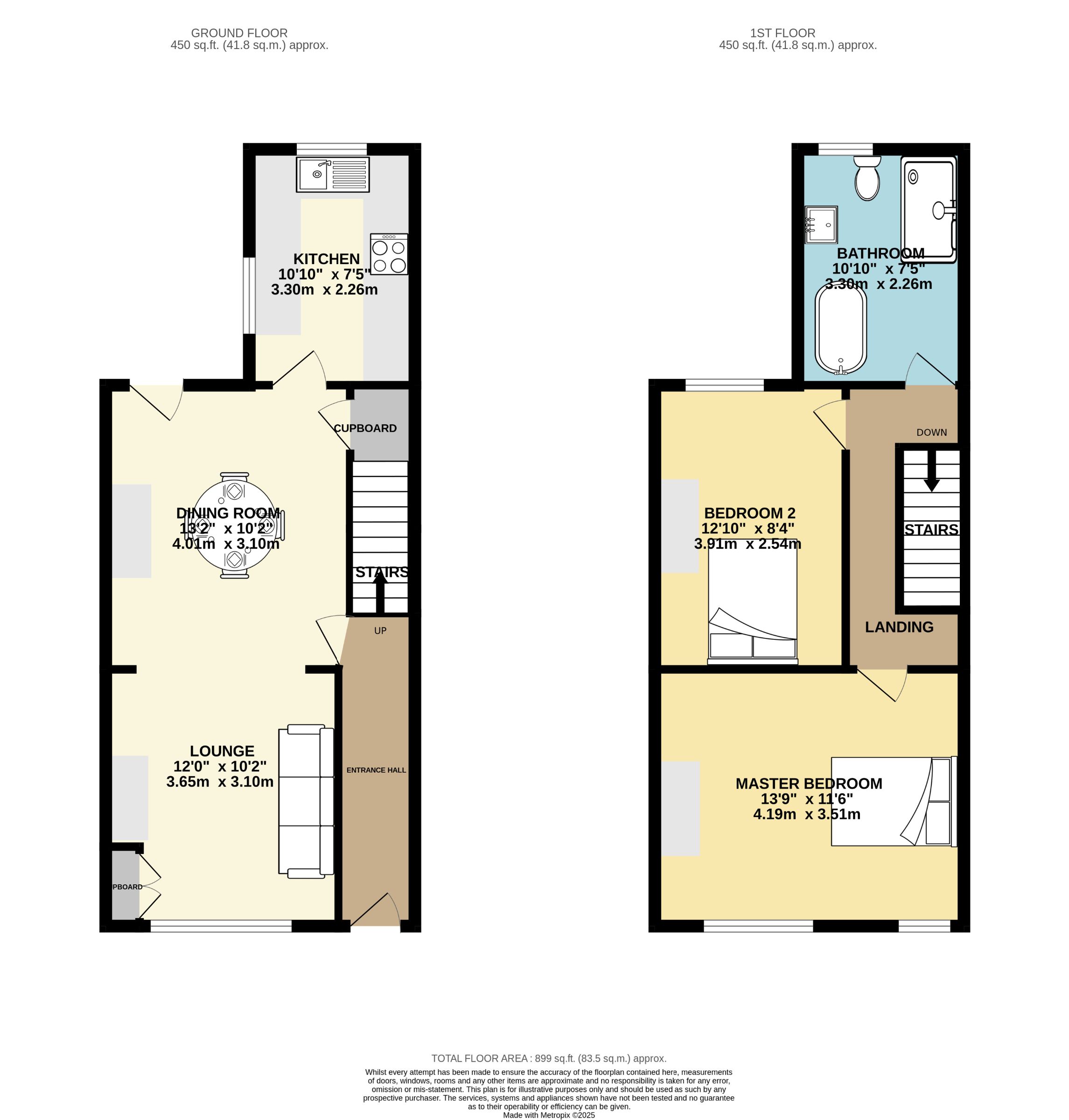 2 bed terraced house for sale in Hardy Avenue, Manchester - Property Floorplan