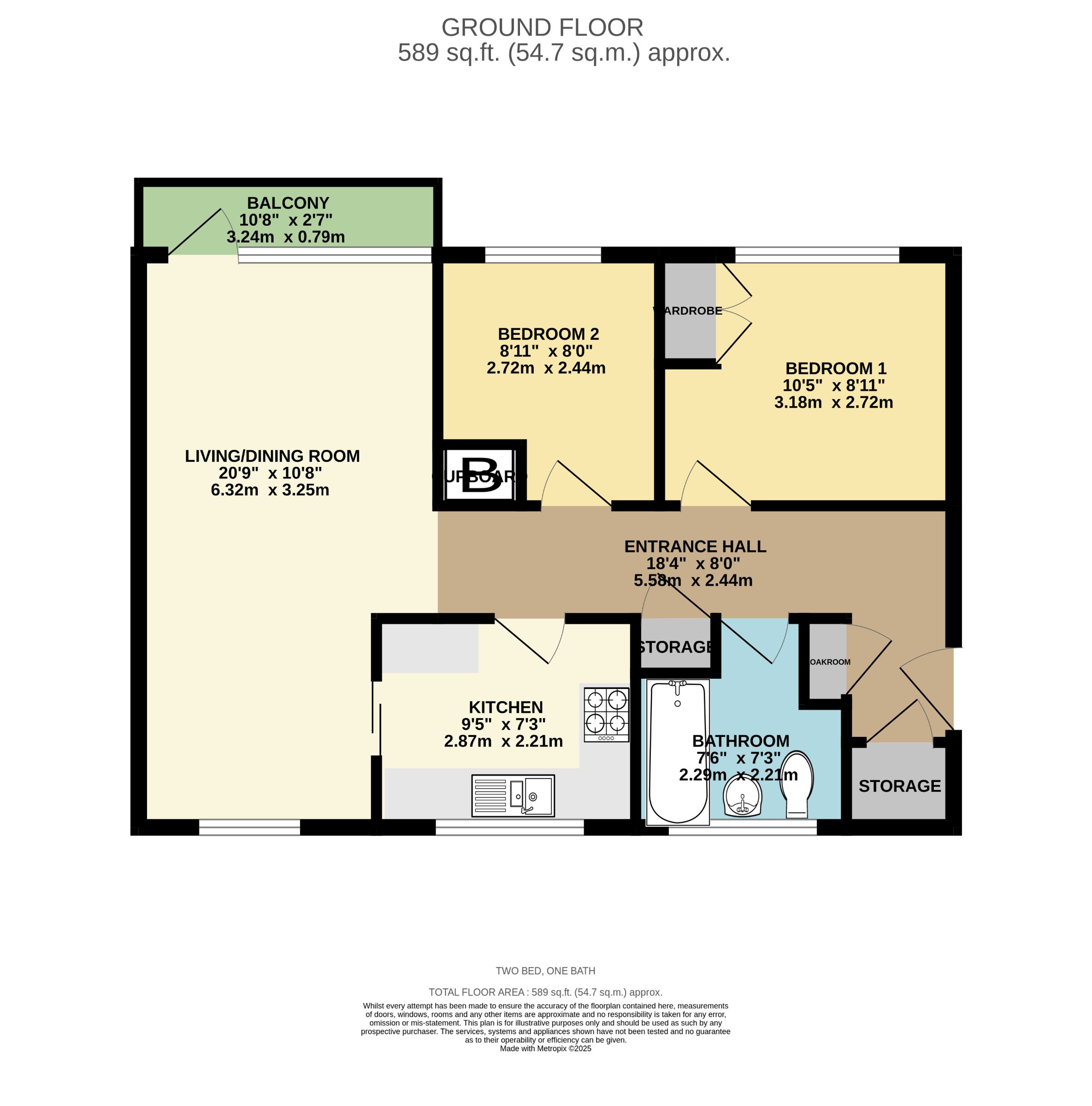 2 bed flat for sale in Townfield Gardens, Townfield Road, Altrincham - Property floorplan