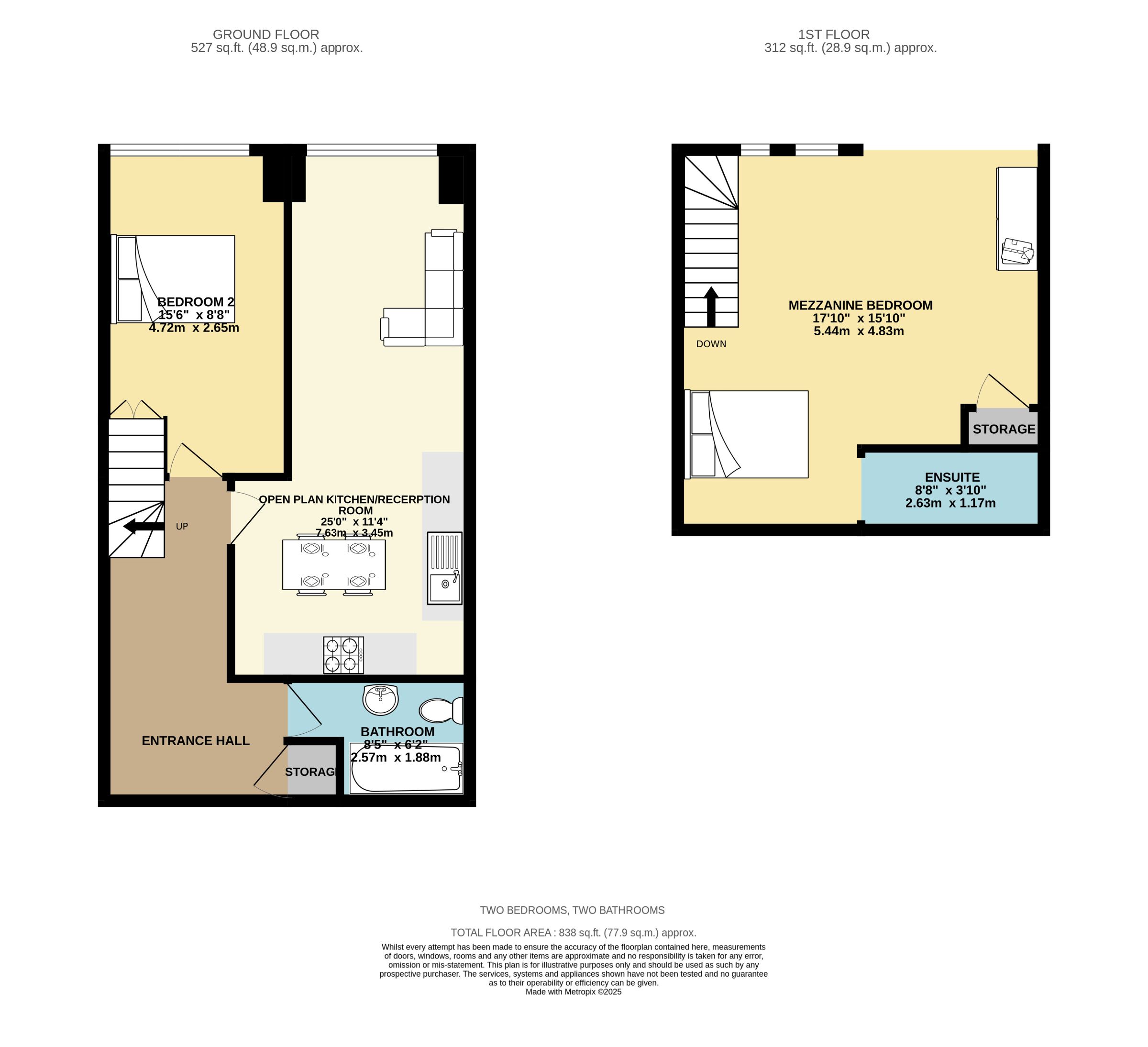 2 bed flat for sale in Pollard Street, Manchester - Property floorplan