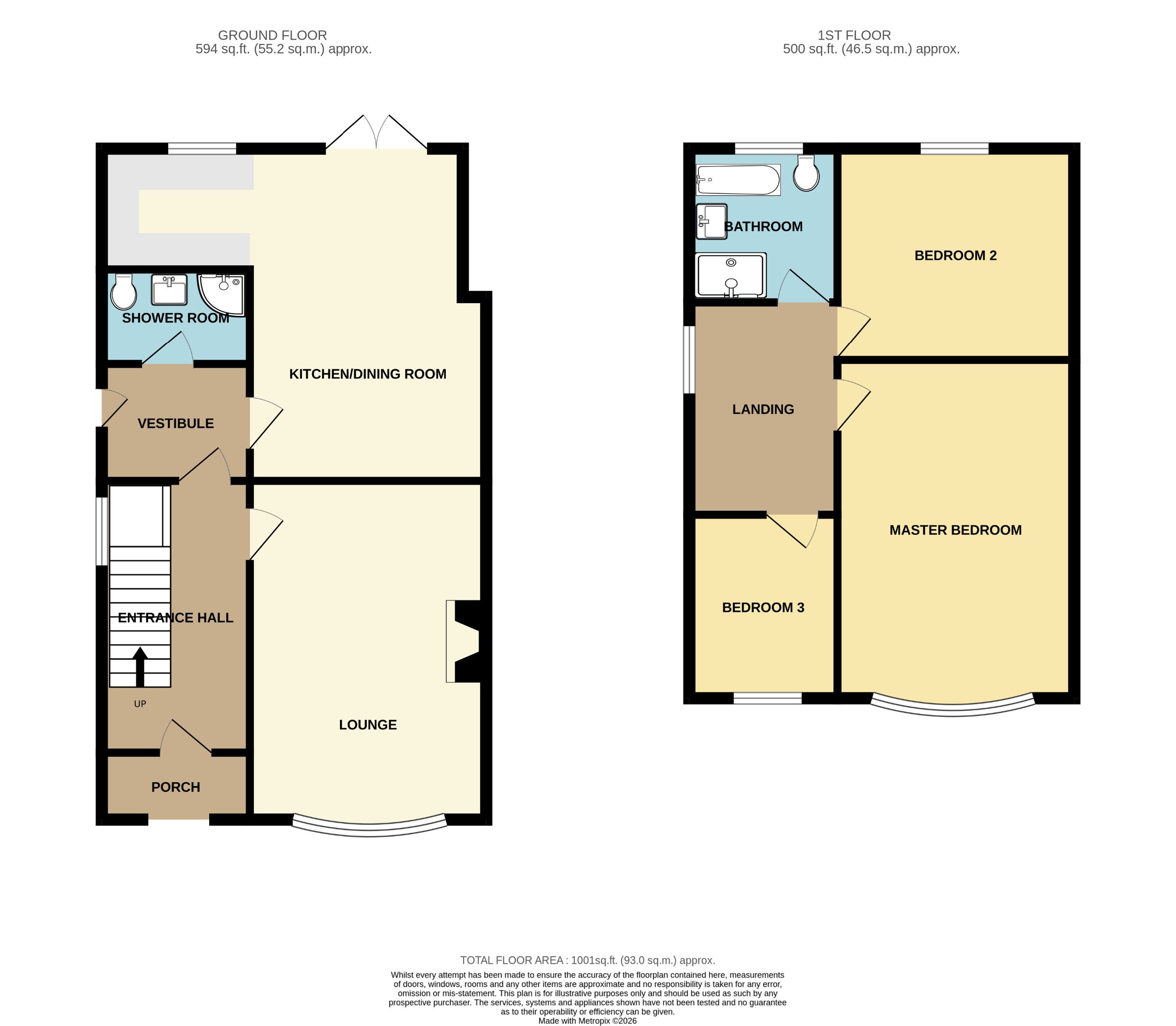 3 bed semi-detached house for sale in Fairbourne Drive, Timperley, Altrincham - Property floorplan