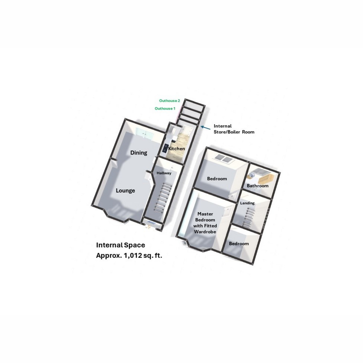 3 bed terraced house to rent in Hunters Way, Gillingham, ME7 - Property floorplan