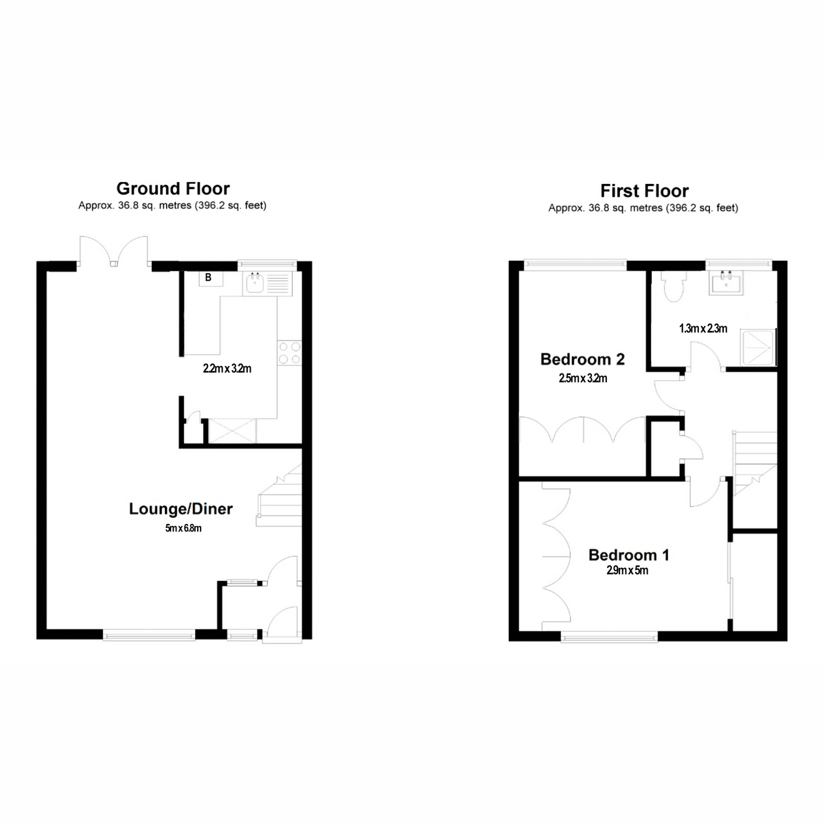 2 bed terraced house for sale in Lyall Way, Gillingham, ME8 - Property floorplan