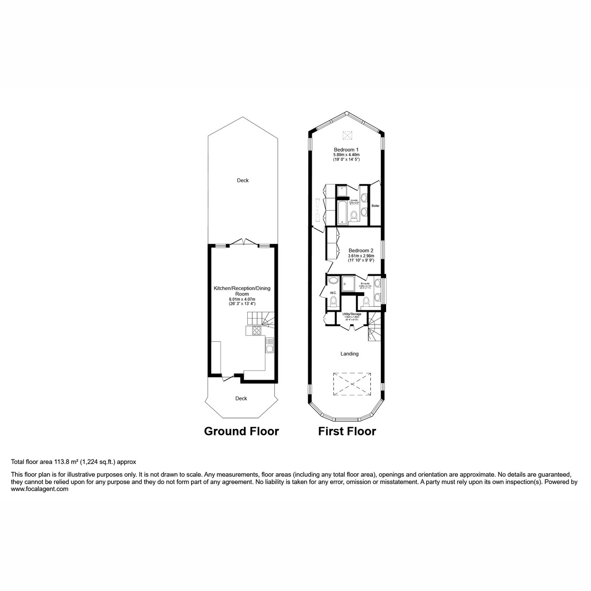 2 bed house boat for sale in 3 Panther Quay, Kingston upon Thames KT1 4BU - Property floorplan