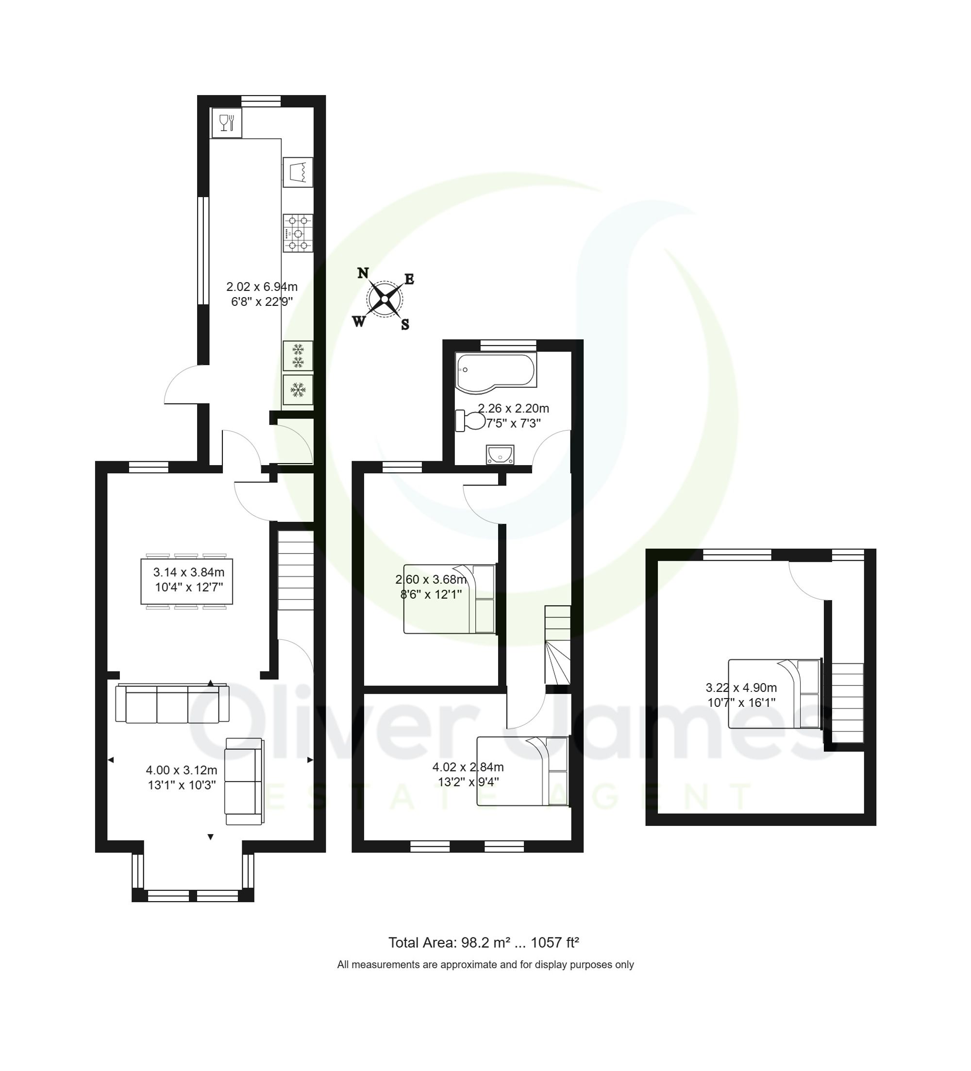 3 bed mid-terraced house for sale in Bradburn Road, Irlam, M44 - Property floorplan