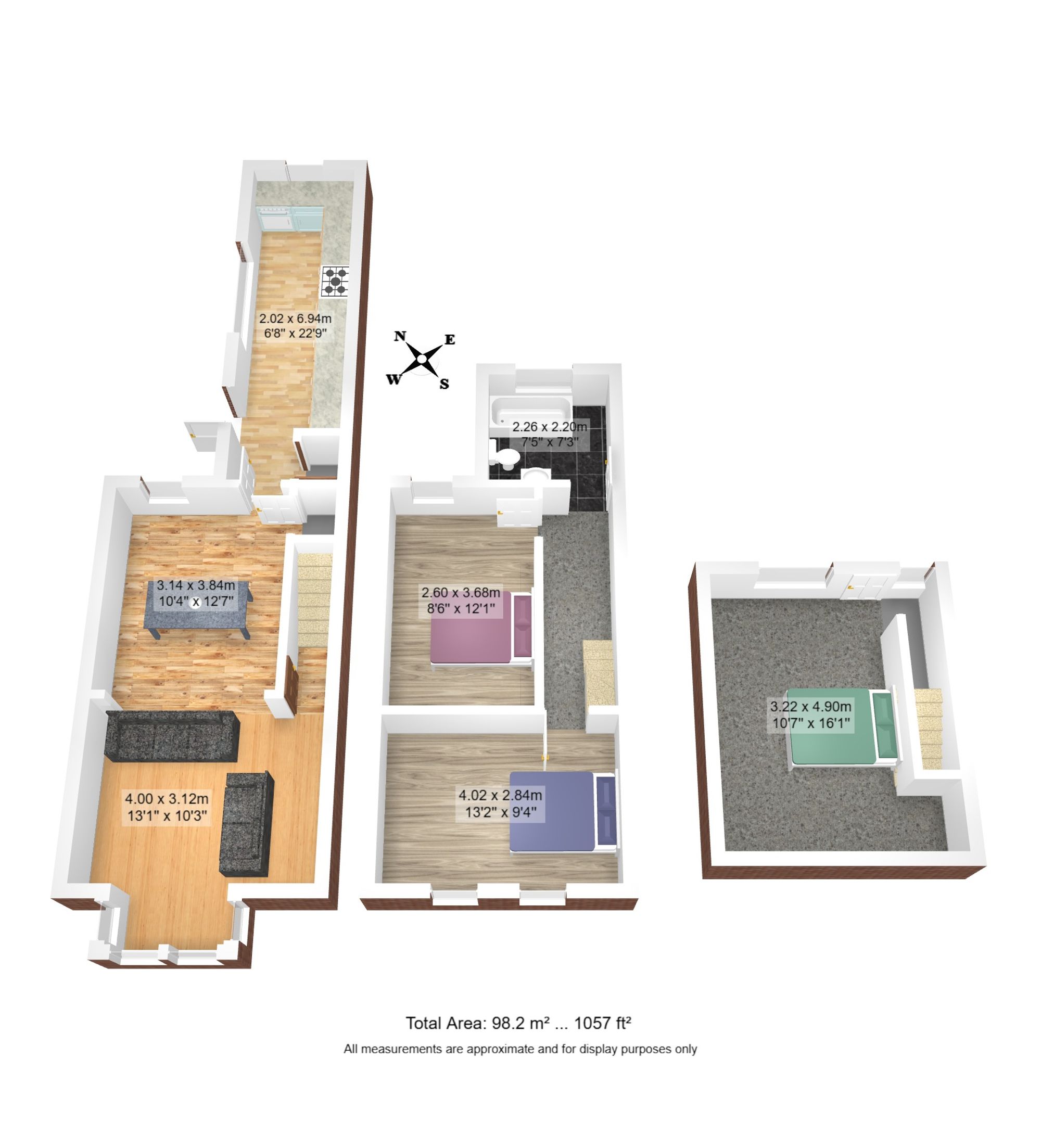 3 bed mid-terraced house for sale in Bradburn Road, Irlam, M44 - Property floorplan