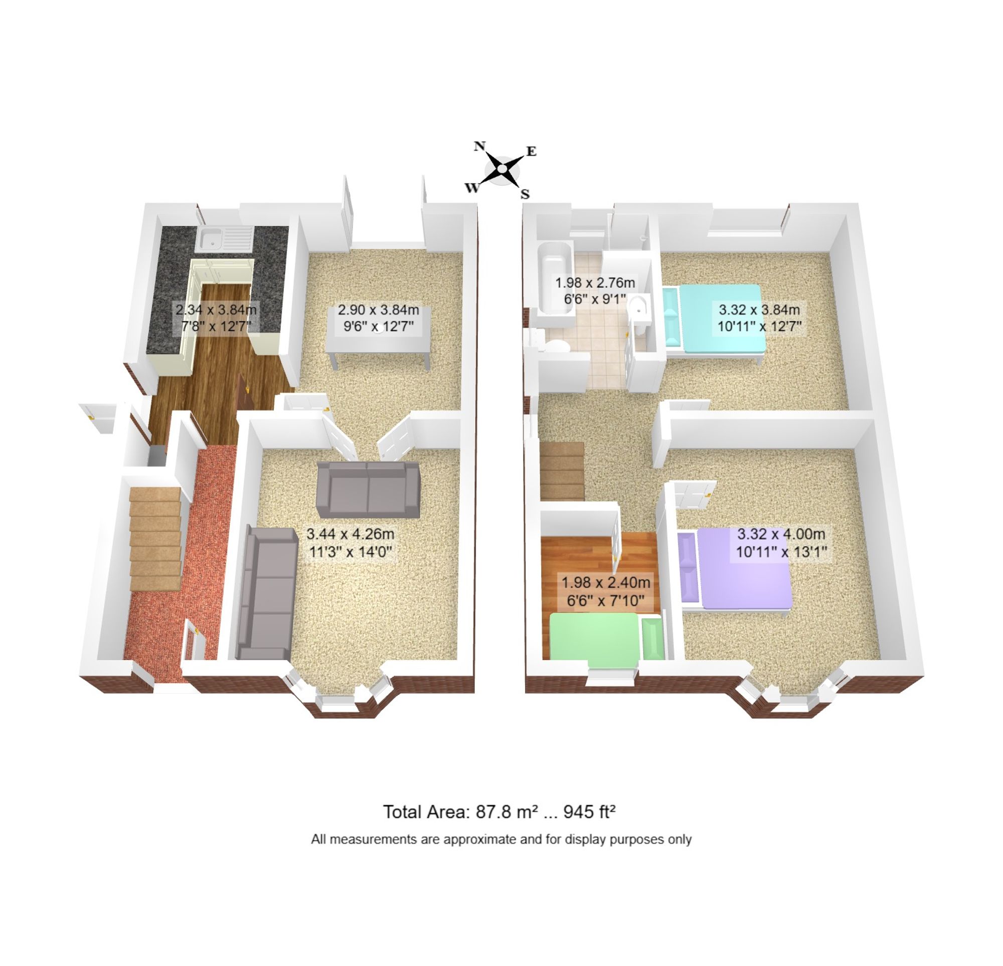 3 bed semi-detached house for sale in Ferndown Drive, Irlam, M44 - Property floorplan