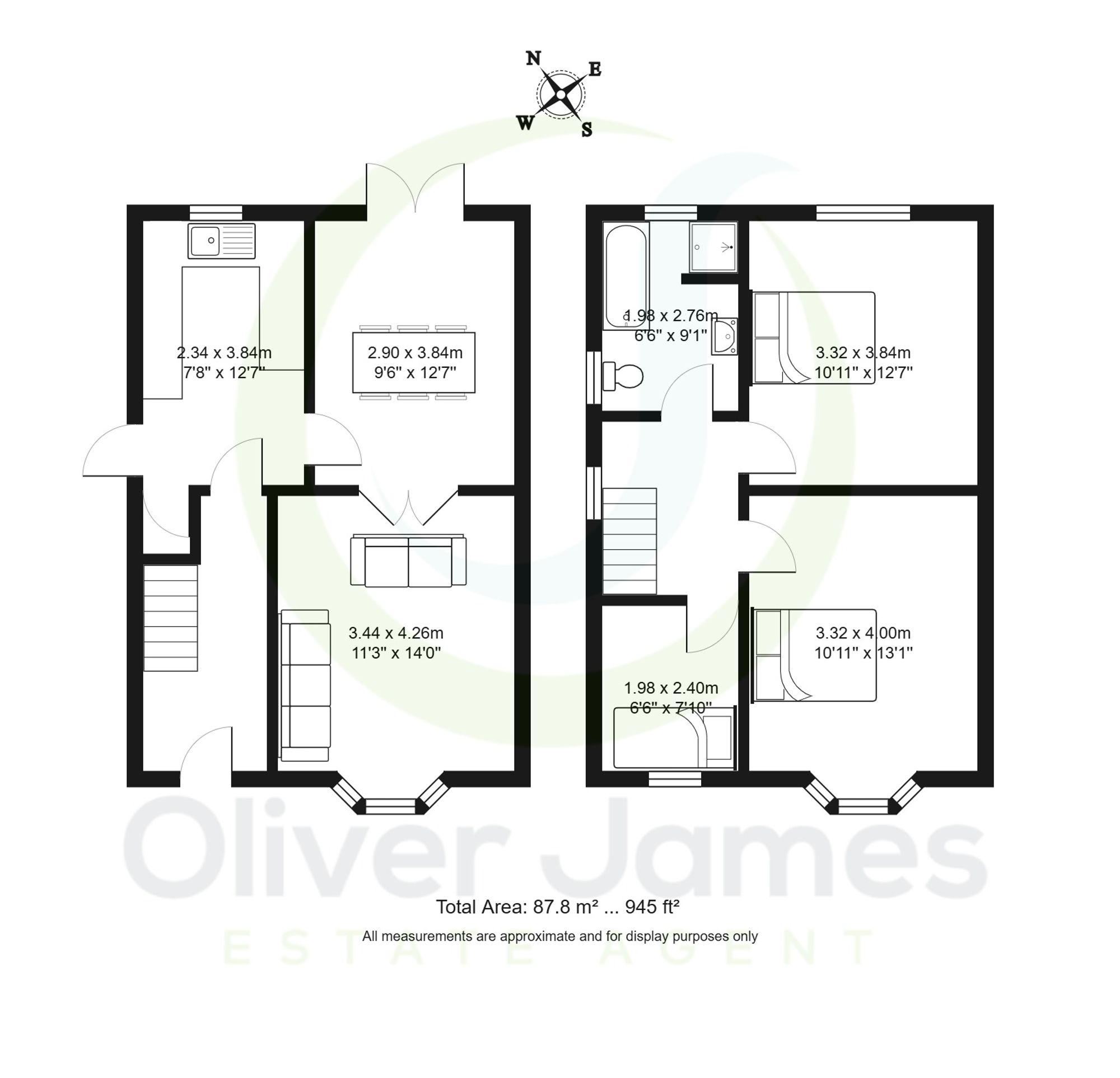 3 bed semi-detached house for sale in Ferndown Drive, Irlam, M44 - Property floorplan