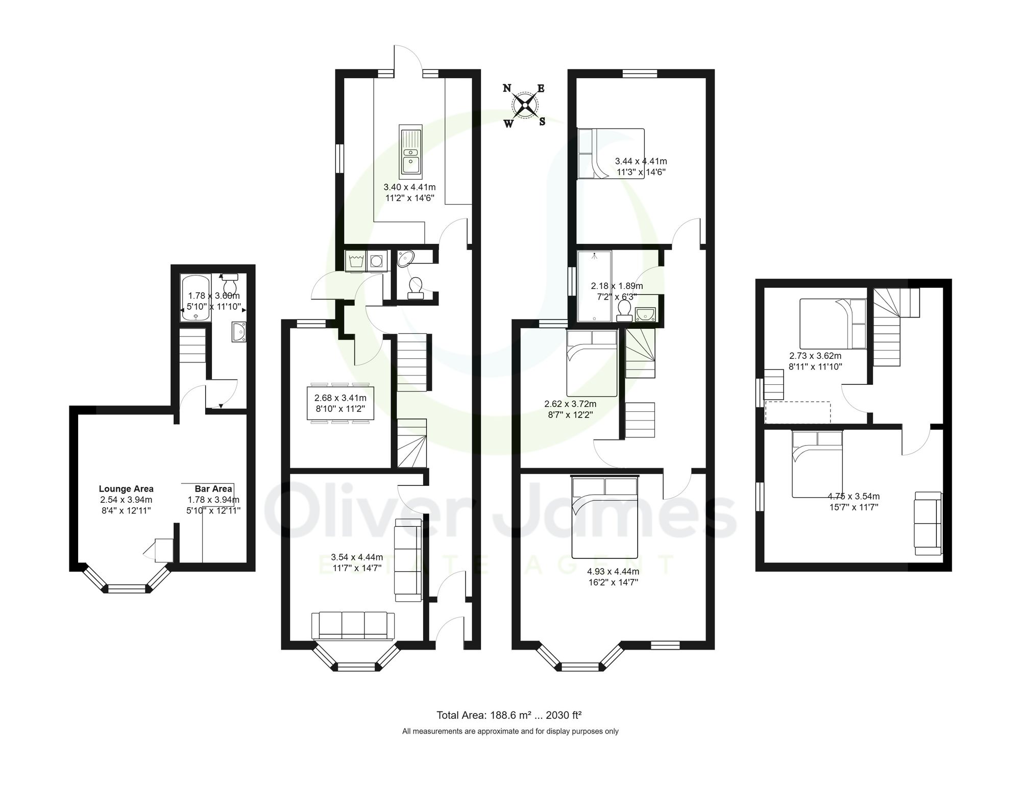5 bed semi-detached house for sale in Princess Road, Urmston, M41 - Property floorplan