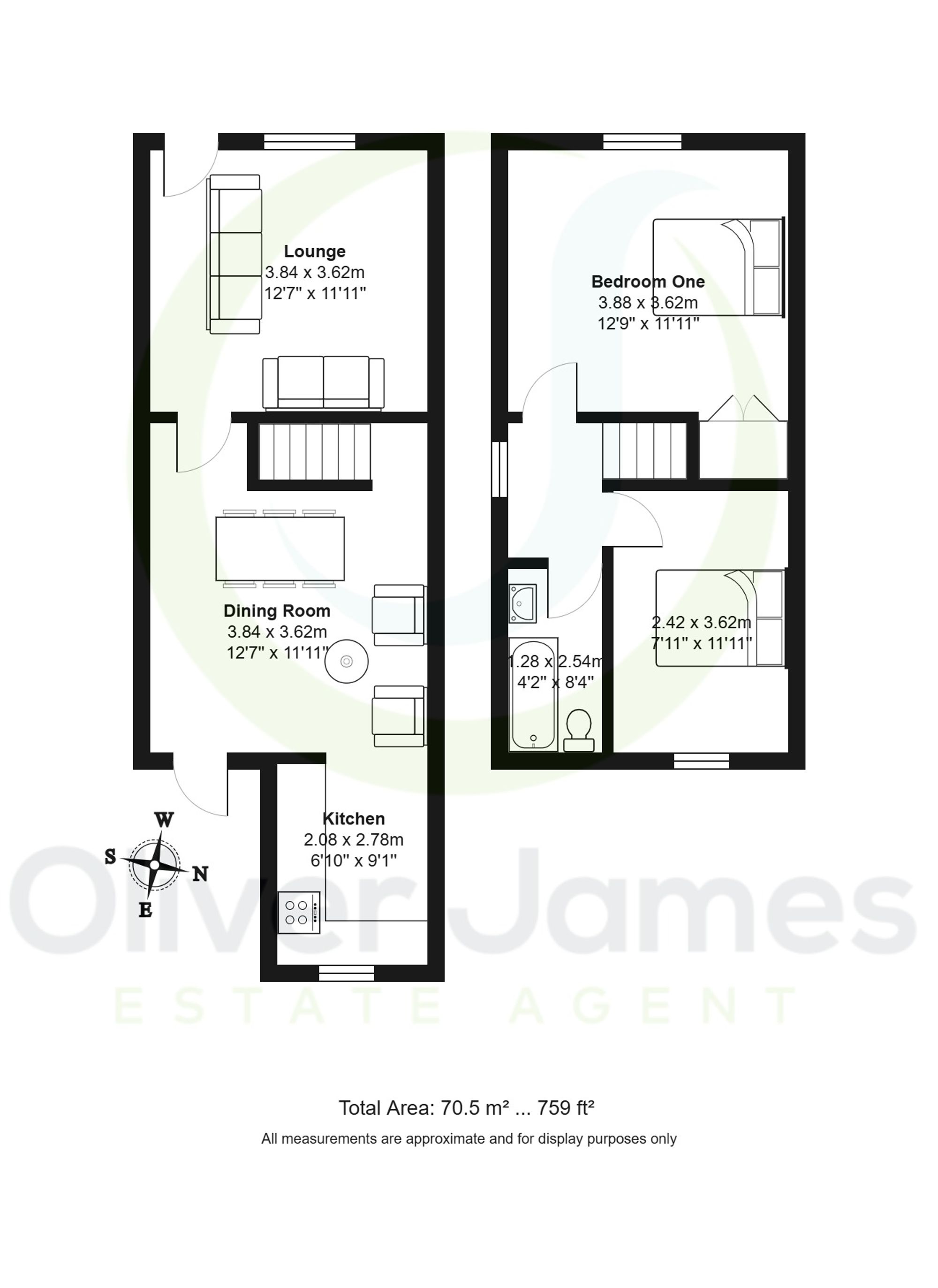 2 bed semi-detached house for sale in Liverpool Road, Cadishead, M44 - Property floorplan