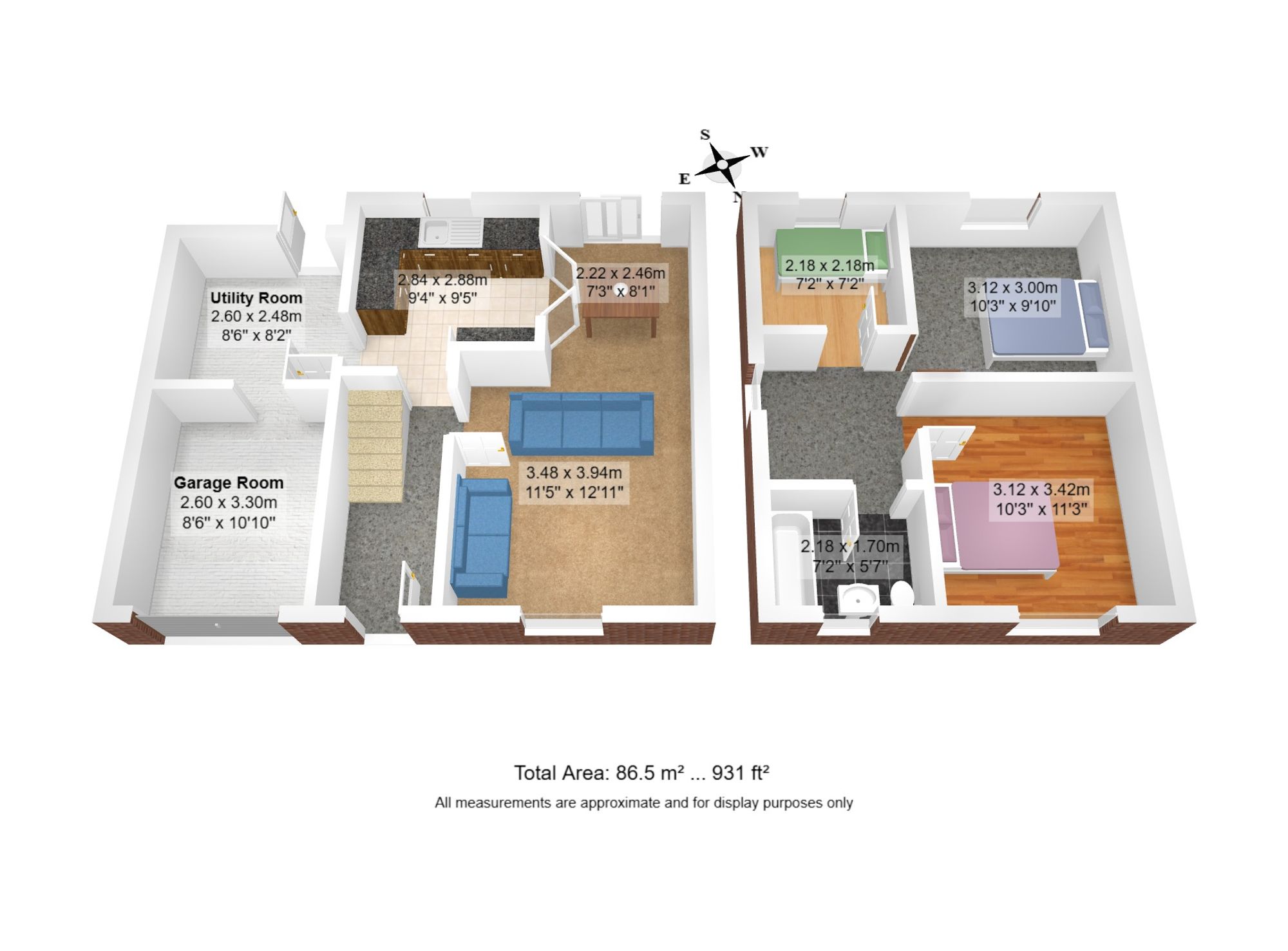 3 bed house for sale in Exeter Drive, Irlam, M44 - Property floorplan