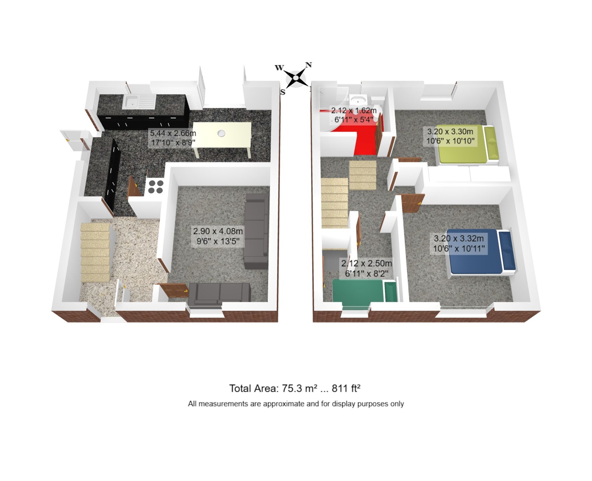 3 bed terraced house for sale in Neville Drive, Irlam, M44 - Property floorplan