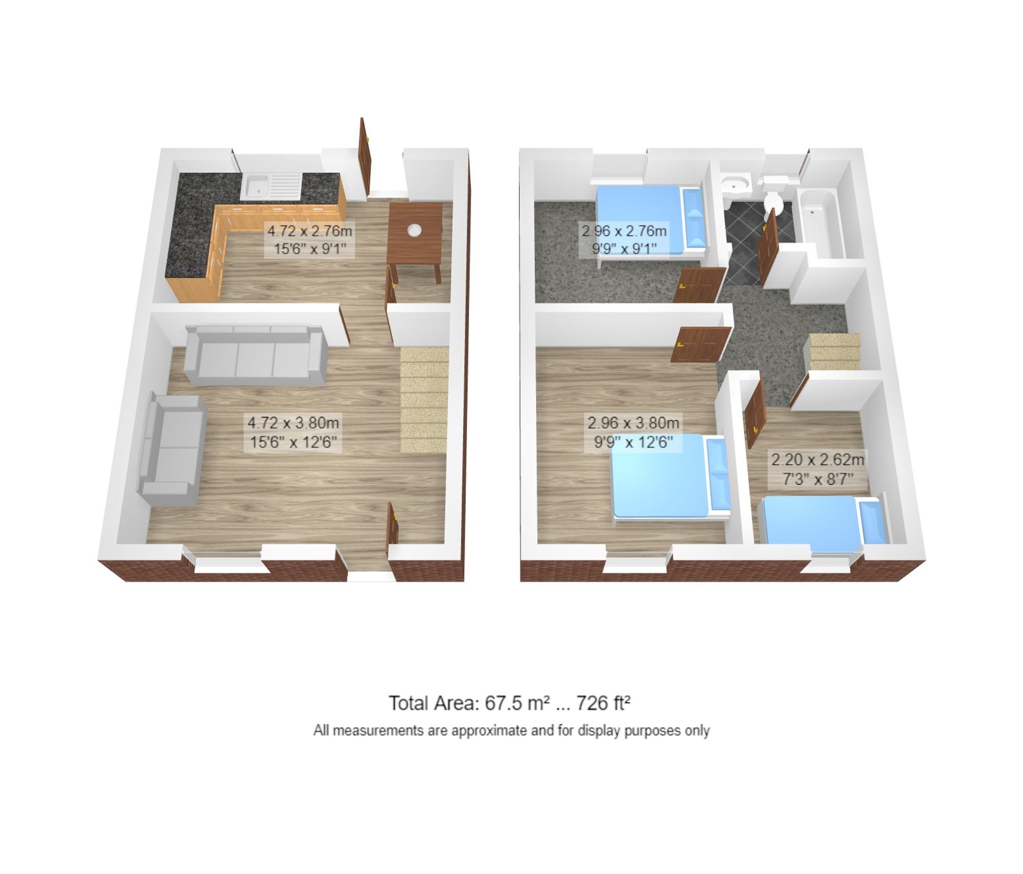 3 bed terraced house to rent in Eldon Road, Irlam, M44 - Property floorplan