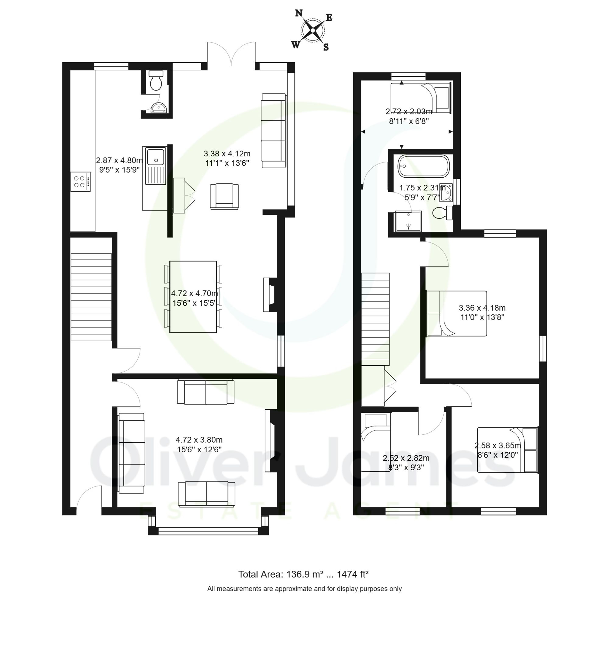 4 bed end of terrace house for sale in Moss Lane, Cadishead, M44 - Property floorplan